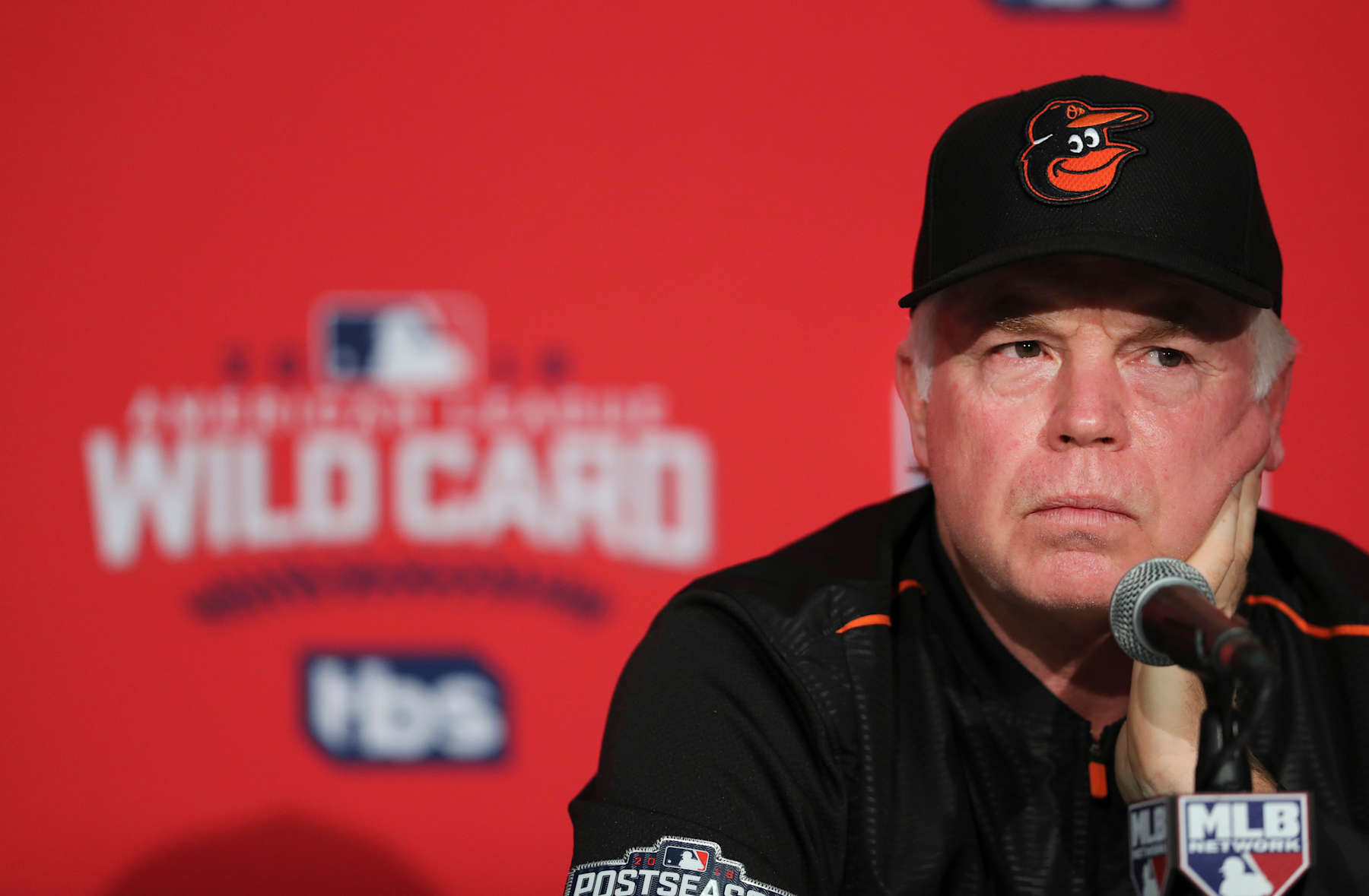 TORONTO, ON - OCTOBER, 3   Orioles manger Buck Showalter answers questions at a press conference.
The Toronto Blue Jays and the Baltimore Orioles both had an optional workout at the Rogers Centre in Toronto prior to Tuesday's Wild Card game.
October 3, 2016        (Richard Lautens/Toronto Star via Getty Images)