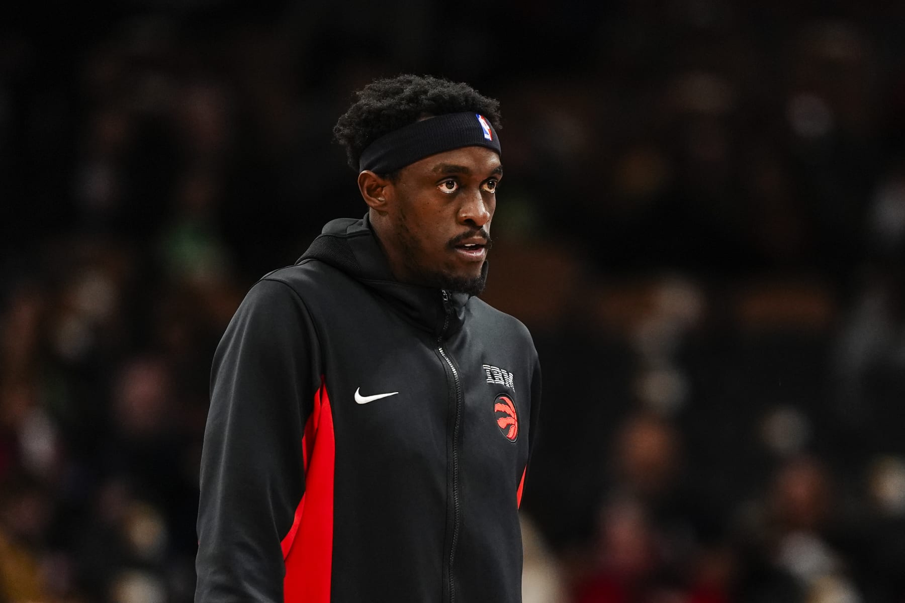 TORONTO, ON - DECEMBER 13: Pascal Siakam #43 of the Toronto Raptors warms up before facing the Atlanta Hawks at Scotiabank Arena on December 13, 2023 in Toronto, Ontario, Canada. NOTE TO USER: User expressly acknowledges and agrees that, by downloading and/or using this Photograph, user is consenting to the terms and conditions of the Getty Images License Agreement. (Photo by Andrew Lahodynskyj/Getty Images)