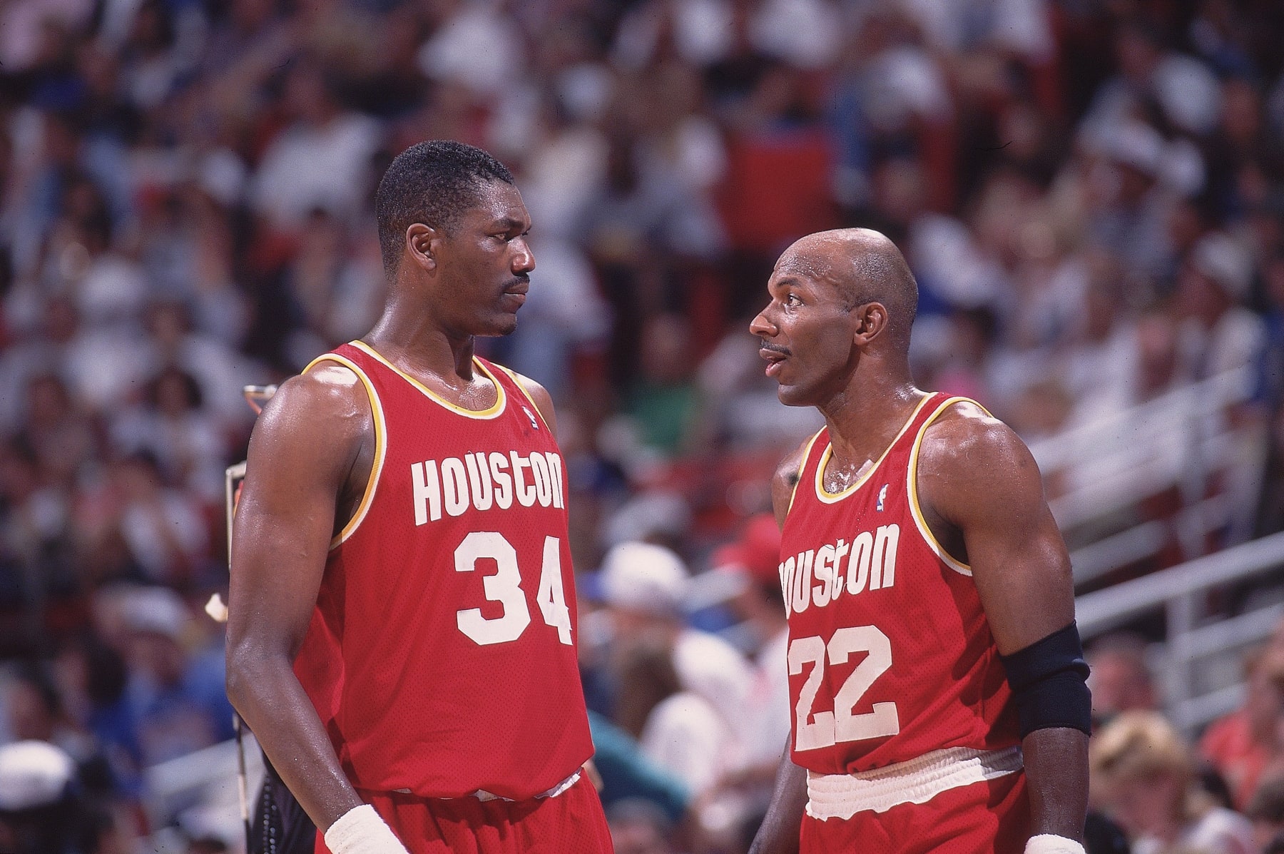 Hakeem Olajuwon and Clyde Drexler