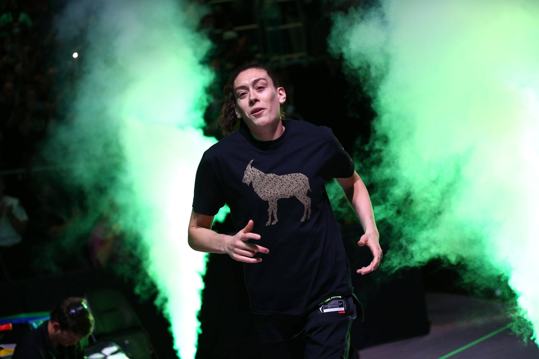 SEATTLE, WA - AUGUST 7: Breanna Stewart #30 of the Seattle Storm is introduced before the game against the Las Vegas Aces on August 7, 2022 at the Climate Pledge Arena in Seattle, Washington. NOTE TO USER: User expressly acknowledges and agrees that, by downloading and or using this photograph, User is consenting to the terms and conditions of the Getty Images License Agreement. Mandatory Copyright Notice: Copyright 2022 NBAE (Photo by Lindsey Wasson/NBAE via Getty Images)