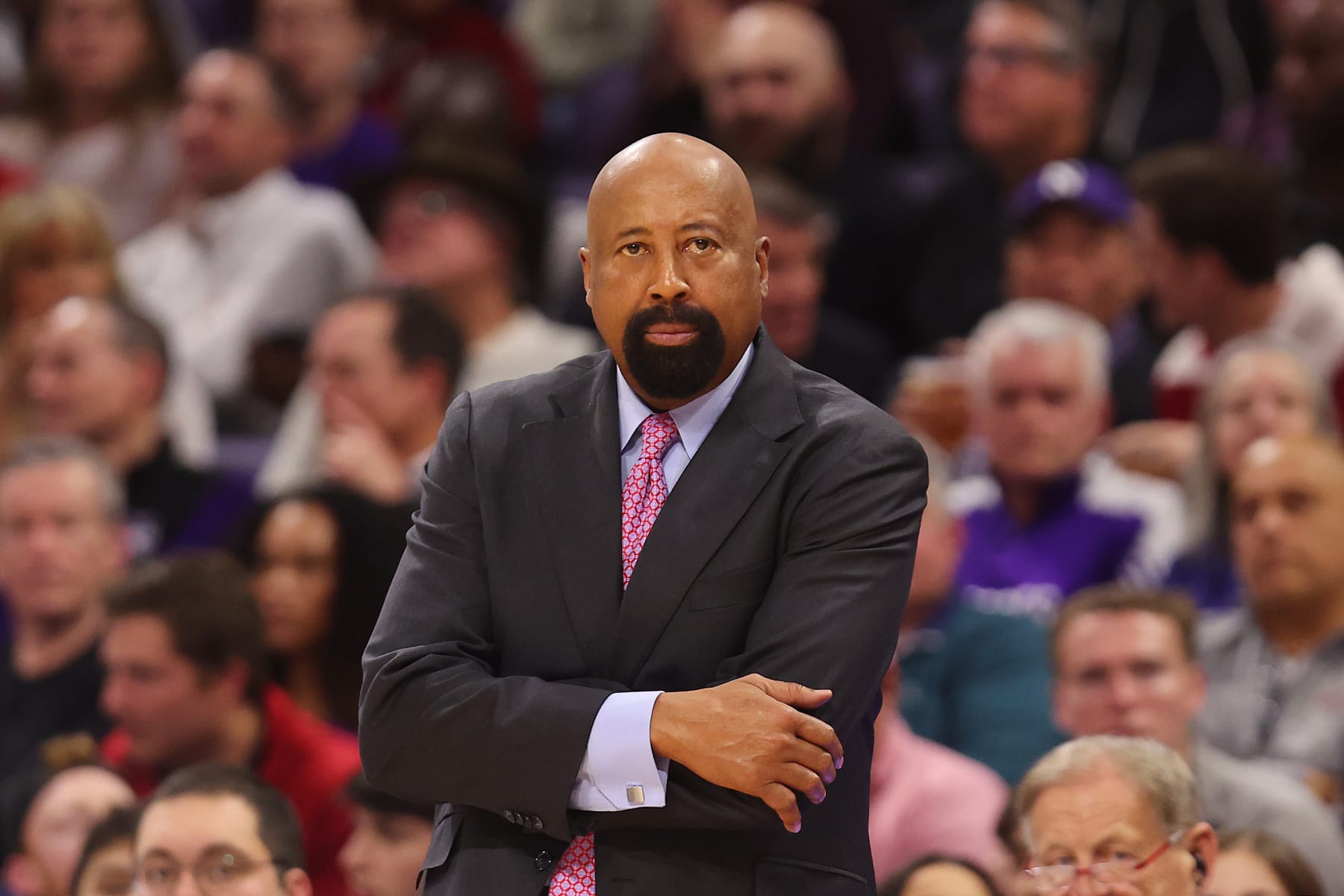 EVANSTON, ILLINOIS - FEBRUARY 15: Head coach Mike Woodson of the Indiana Hoosiers reacts against the Northwestern Wildcats at Welsh-Ryan Arena on February 15, 2023 in Evanston, Illinois. (Photo by Michael Reaves/Getty Images)