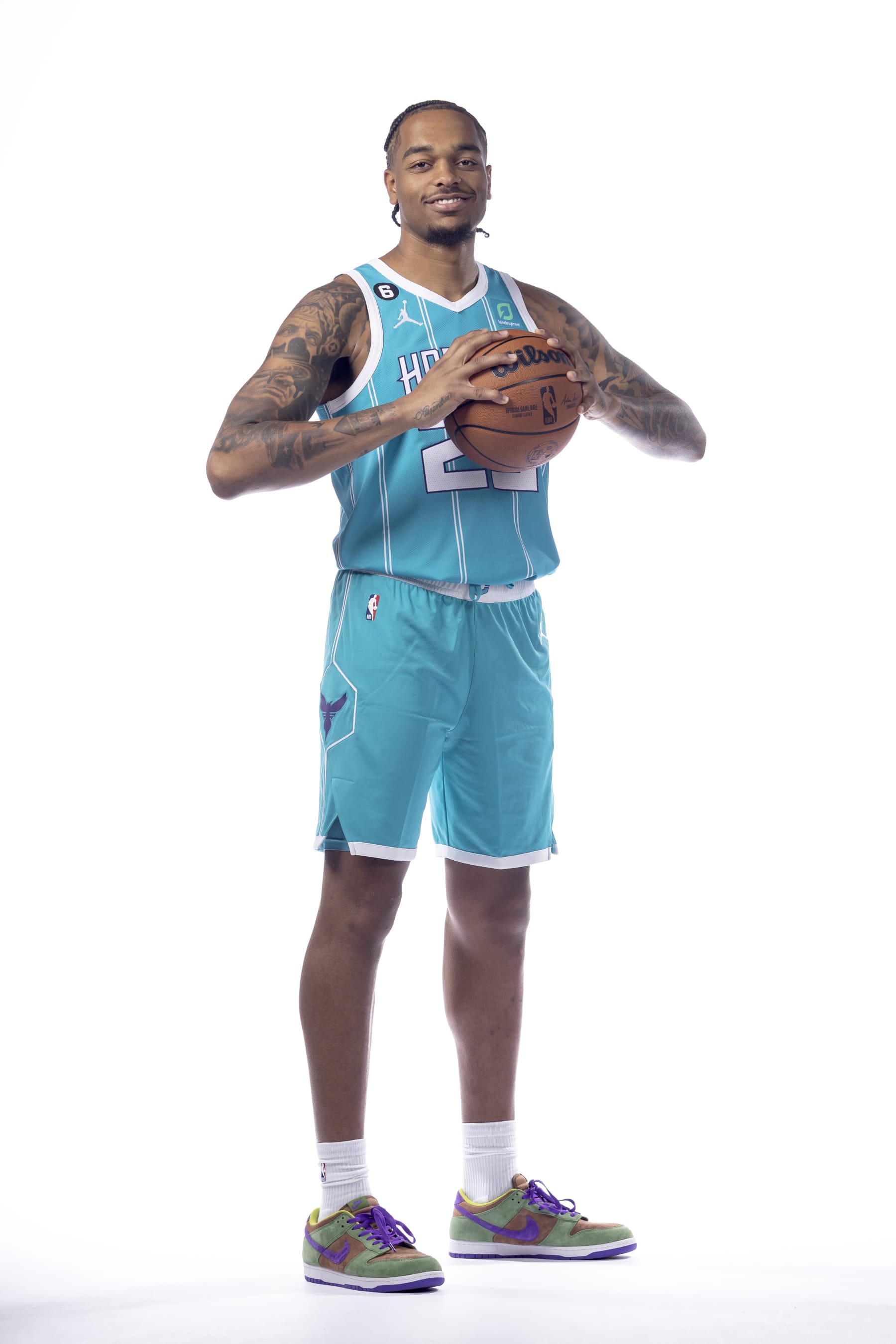 CHARLOTTE, NORTH CAROLINA - SEPTEMBER 26: PJ Washington #25 of the Charlotte Hornets poses for a portrait during Charlotte Hornets Media Day at Spectrum Center on September 26, 2022 in Charlotte, North Carolina. NOTE TO USER: User expressly acknowledges and agrees that, by downloading and or using this photograph, User is consenting to the terms and conditions of the Getty Images License Agreement. (Photo by Jared C. Tilton/Getty Images)