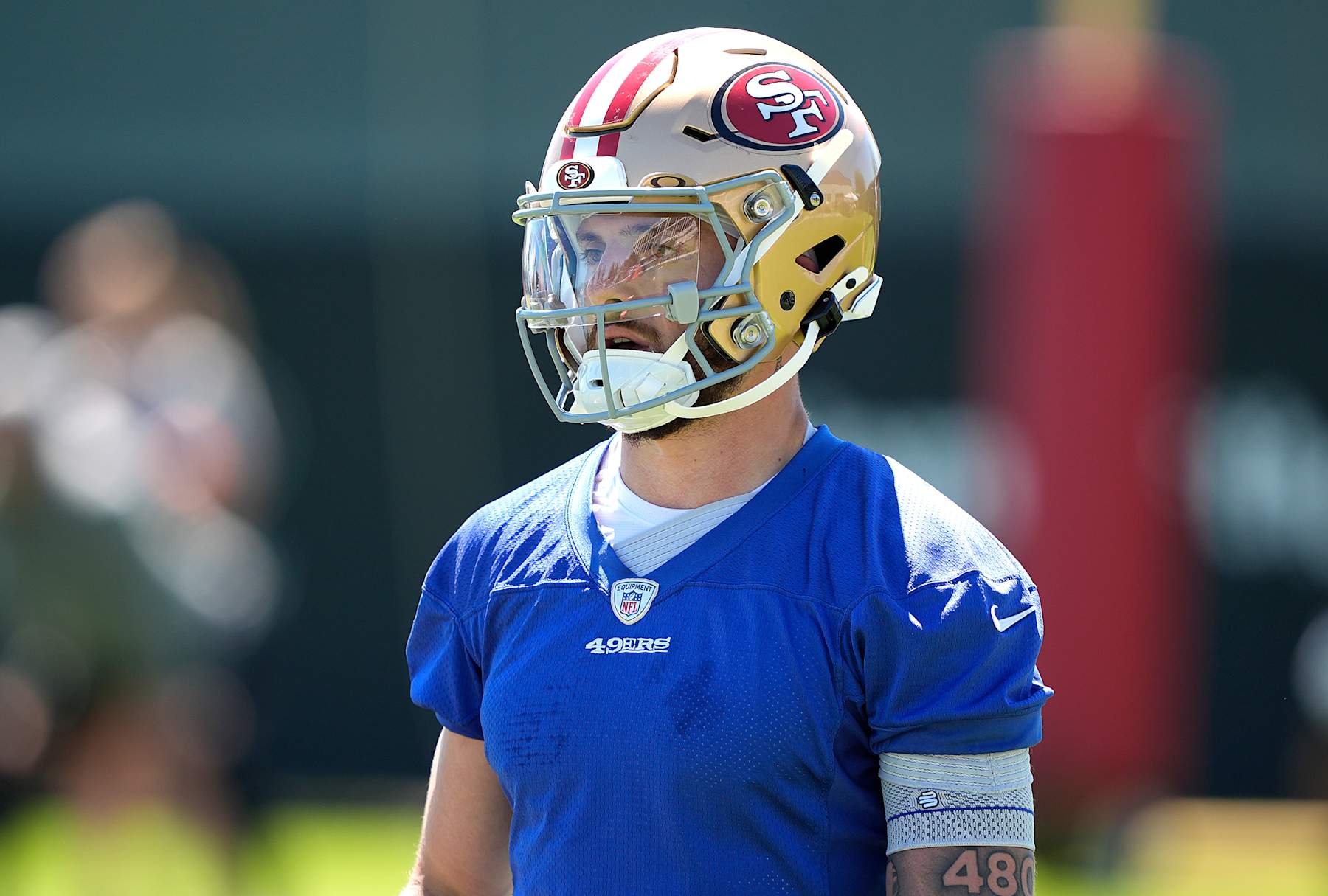 SANTA CLARA, CALIFORNIA - JUNE 05: Ricky Pearsall #14 of the San Francisco 49ers works out during mini camp on June 05, 2024 in Santa Clara, California. (Photo by Thearon W. Henderson/Getty Images)