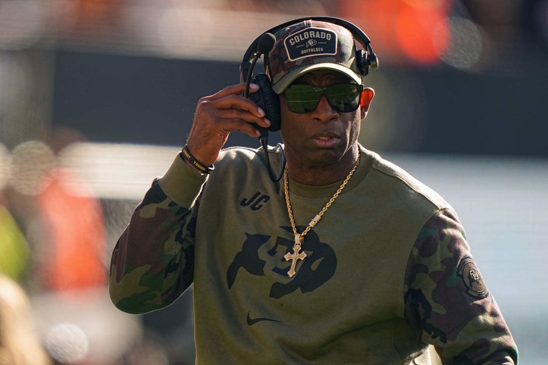 College Football: Colorado head coach Deion Sanders looks on vs Arizona at Folsom Field. 
Boulder, CO 11/11/2023 
CREDIT: Erick W. Rasco (Photo by Erick W. Rasco/Sports Illustrated via Getty Images) 
(Set Number: X164462)