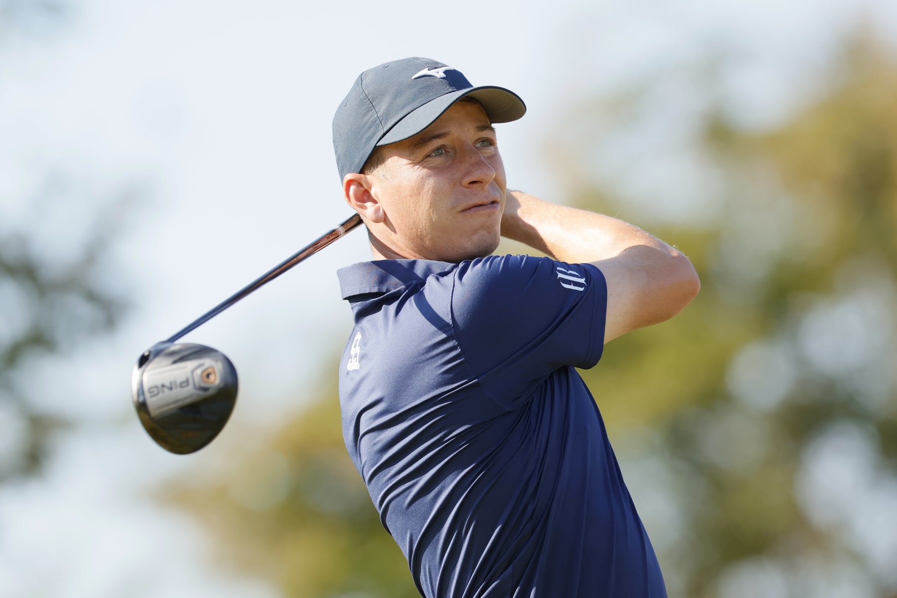 COLLEGE GROVE, TENNESSEE - SEPTEMBER 17: Vince India of the United States hits a tee shot on the second hole during the final round of the Simmons Bank Open for the Snedeker Foundation at The Grove on September 17, 2023 in College Grove, Tennessee. (Photo by Alex Slitz/Getty Images)