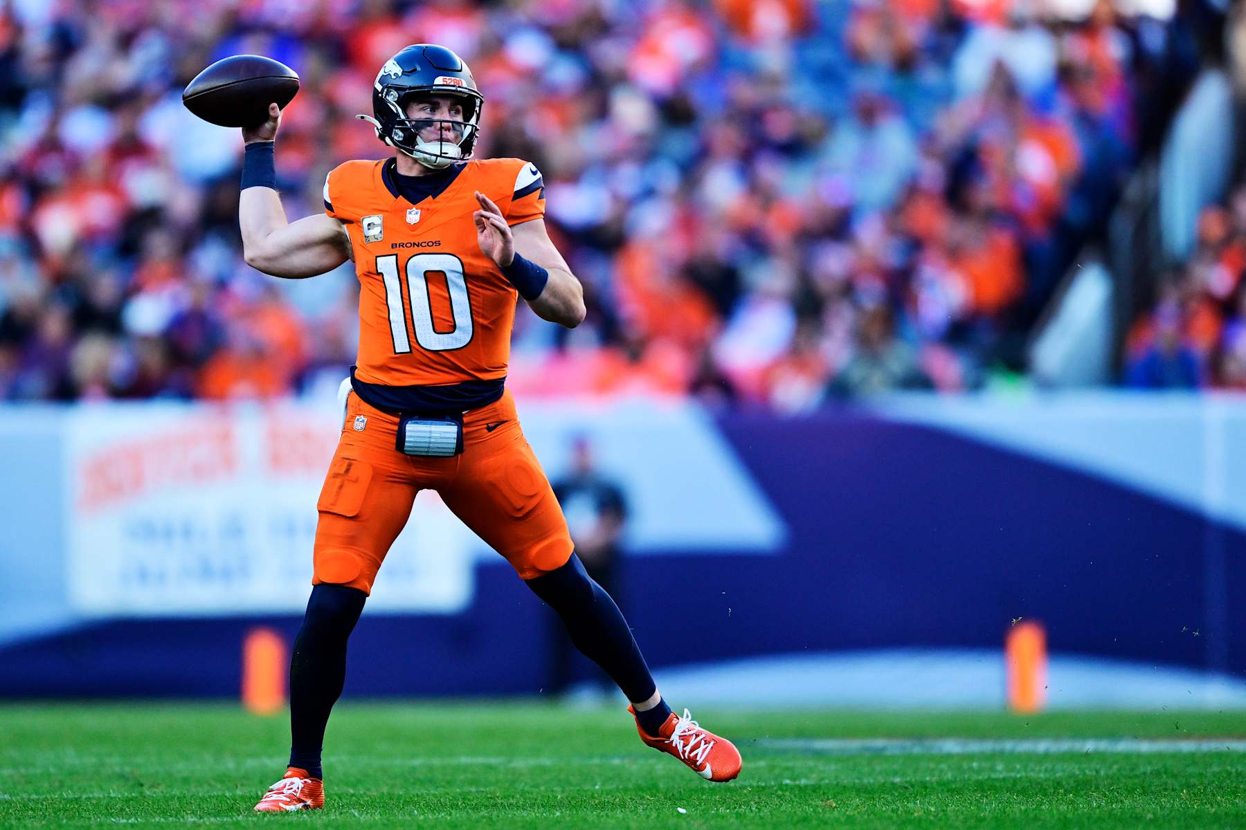 Denver Broncos quarterback Bo Nix