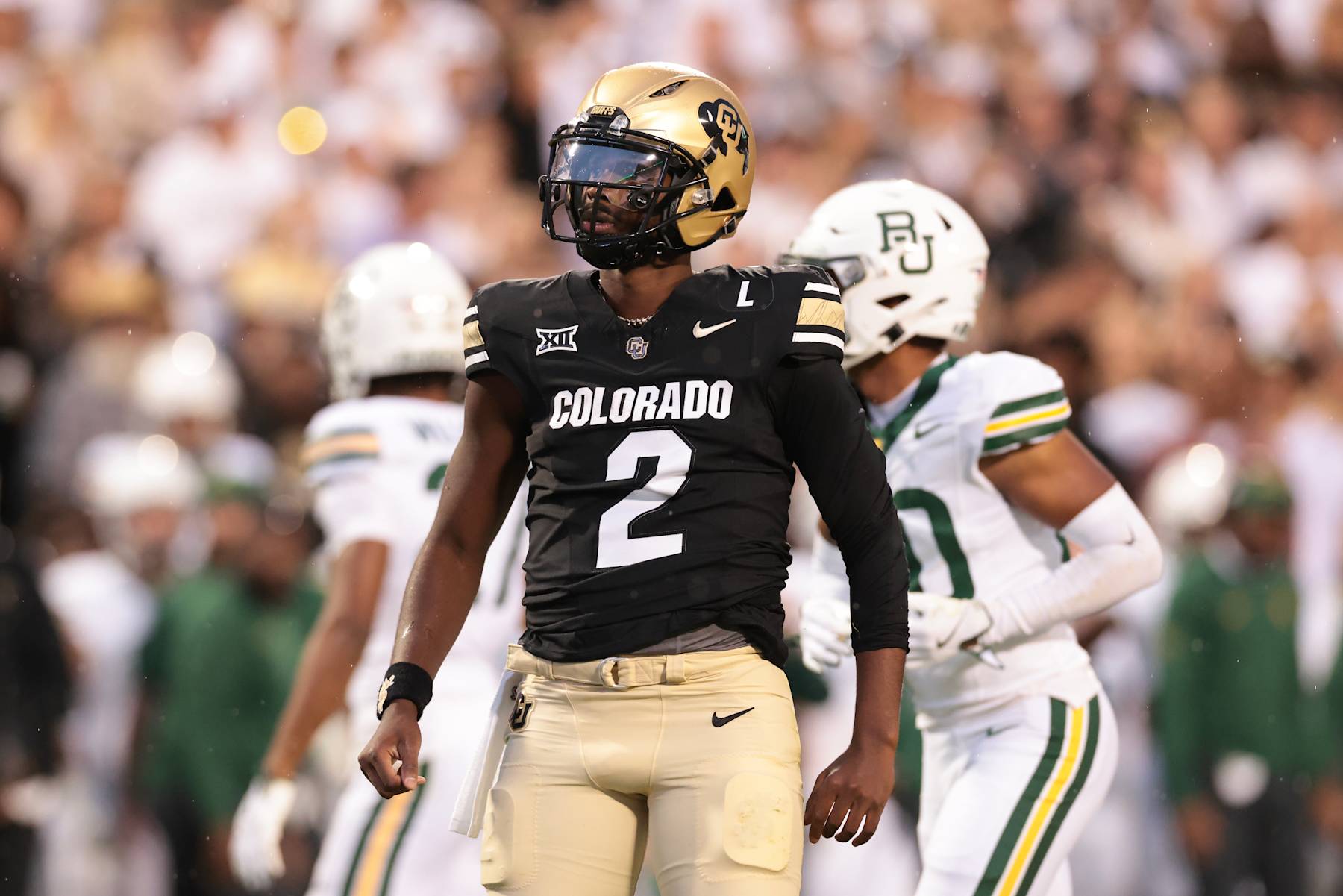 BOULDER, COLORADO - SEPTEMBER 21: Shedeur Sanders #2 of the Colorado Buffaloes runs on the field during the first quarter  against the Baylor Bears at Folsom Field on September 21, 2024 in Boulder, Colorado. (Photo by Andrew Wevers/Getty Images)