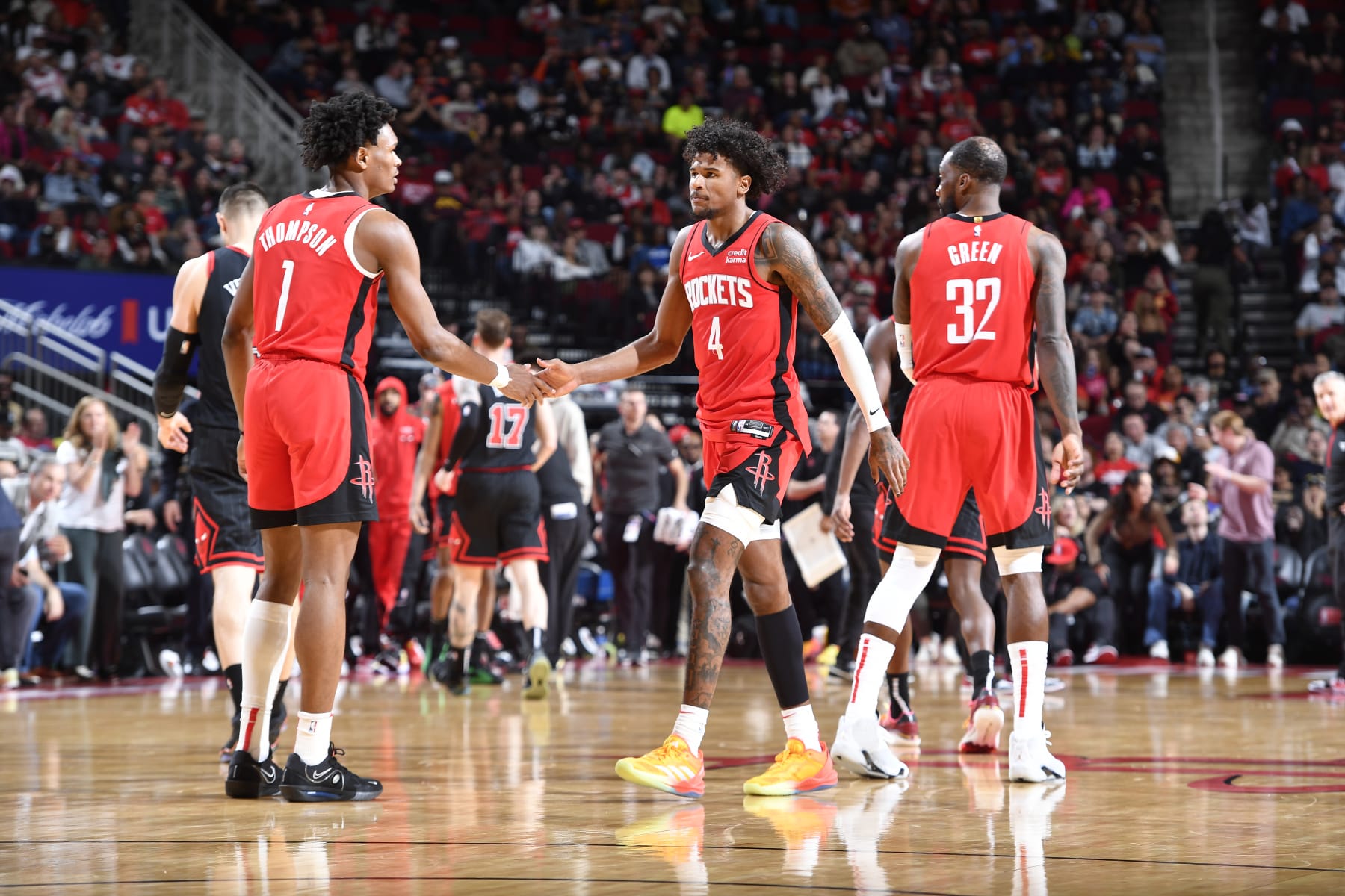 Amen Thompson, Jalen Green and Jeff Green