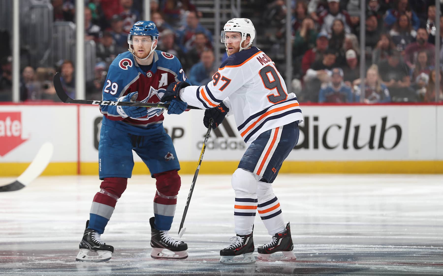 Nathan MacKinnon and Connor McDavid. Nathan MacKinnon and Connor McDavid.