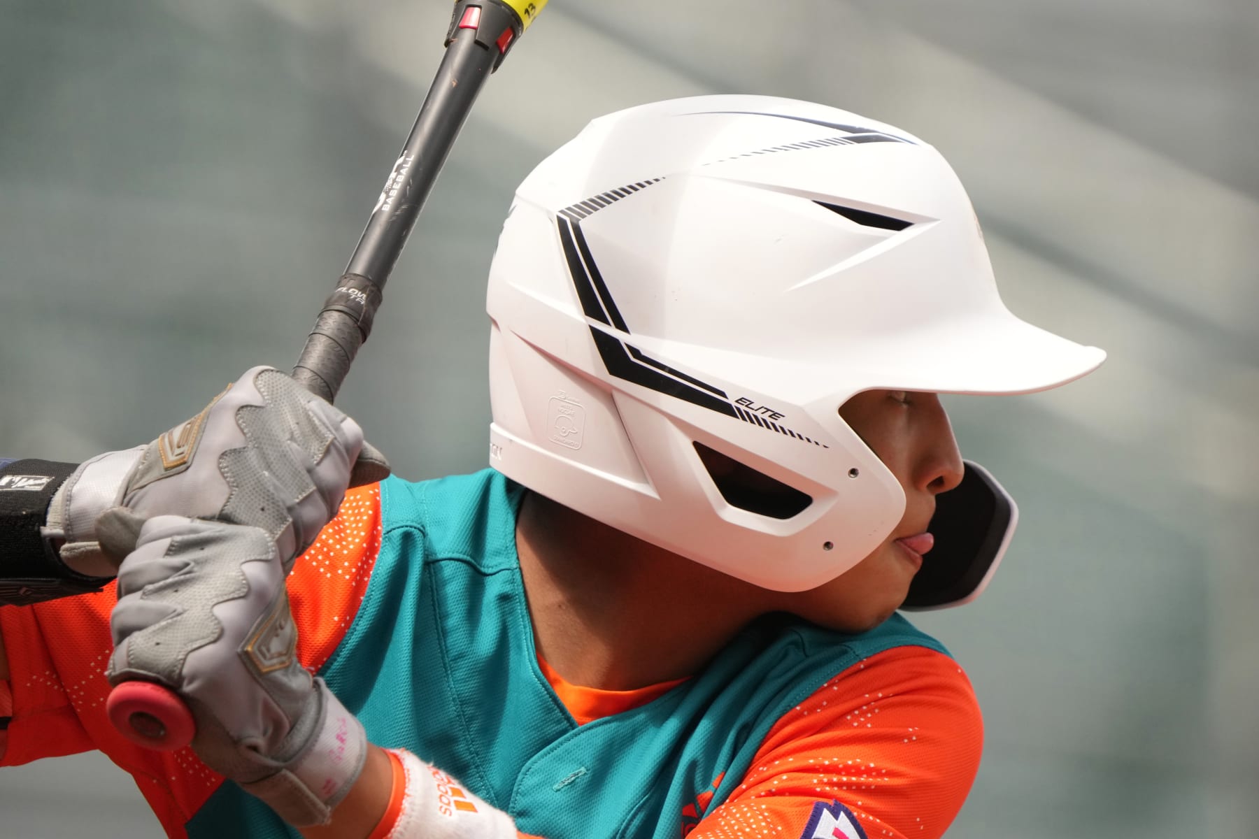 Youth Baseball: Little League World Series: Latin America Region (14 de Septiembre Little League -Managua, Nicaragua) player in action, batting vs Japan Region (Takarazuka Little League  Takarazuka, Hyogo) during game at Volunteer Stadium. 
Williamsport, PA 8/22/2022 
CREDIT: Erick W. Rasco (Photo by Erick W. Rasco/Sports Illustrated via Getty Images) 
(Set Number: X164127 TK1)