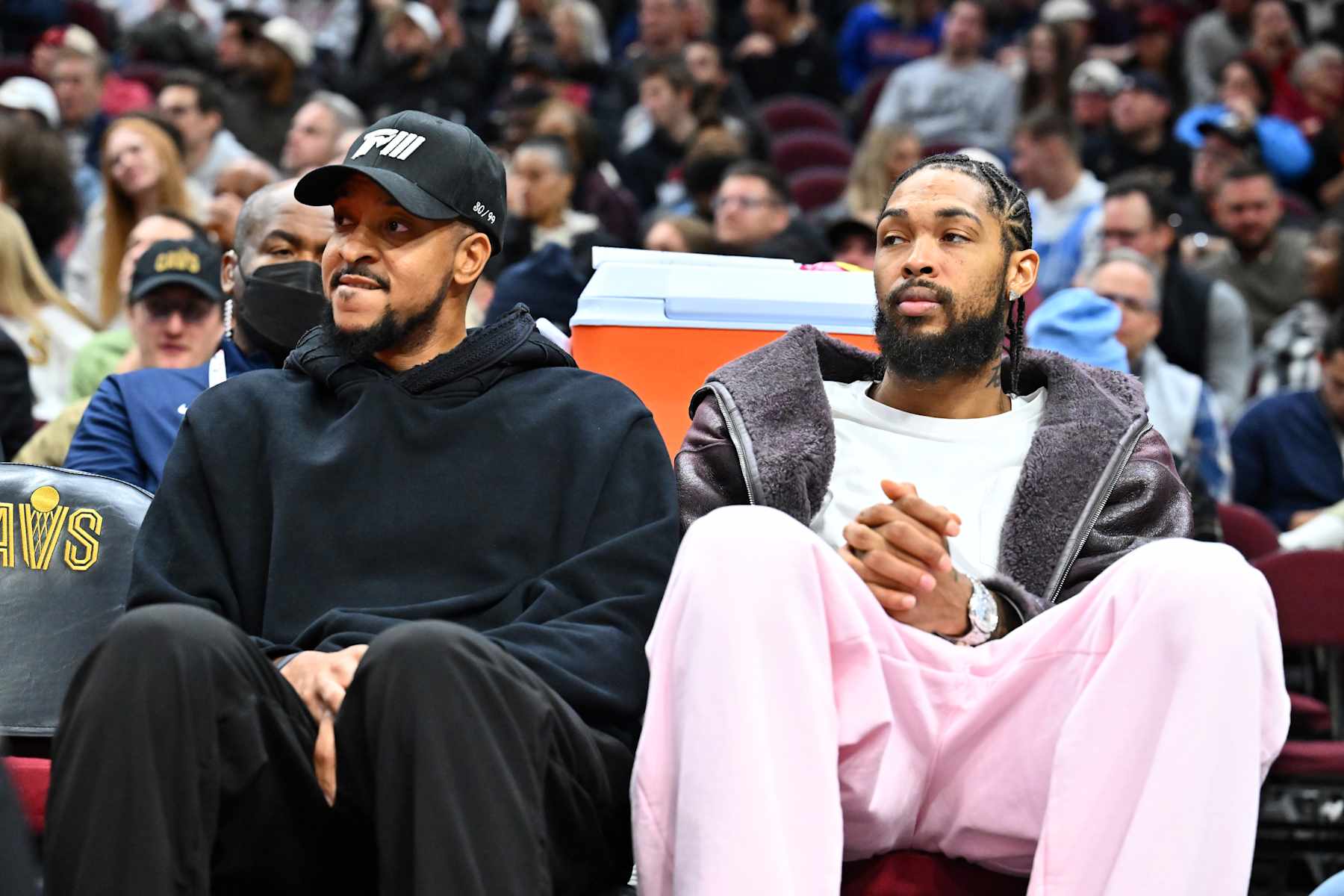 CLEVELAND, OHIO - NOVEMBER 20: CJ McCollum #3 and Brandon Ingram #14 of the New Orleans Pelicans watch from the bench during the fourth quarter against the Cleveland Cavaliers at Rocket Mortgage Fieldhouse on November 20, 2024 in Cleveland, Ohio. The Cavaliers defeated the Pelicans 128-100. NOTE TO USER: User expressly acknowledges and agrees that, by downloading and or using this photograph, User is consenting to the terms and conditions of the Getty Images License Agreement. (Photo by Jason Miller/Getty Images)