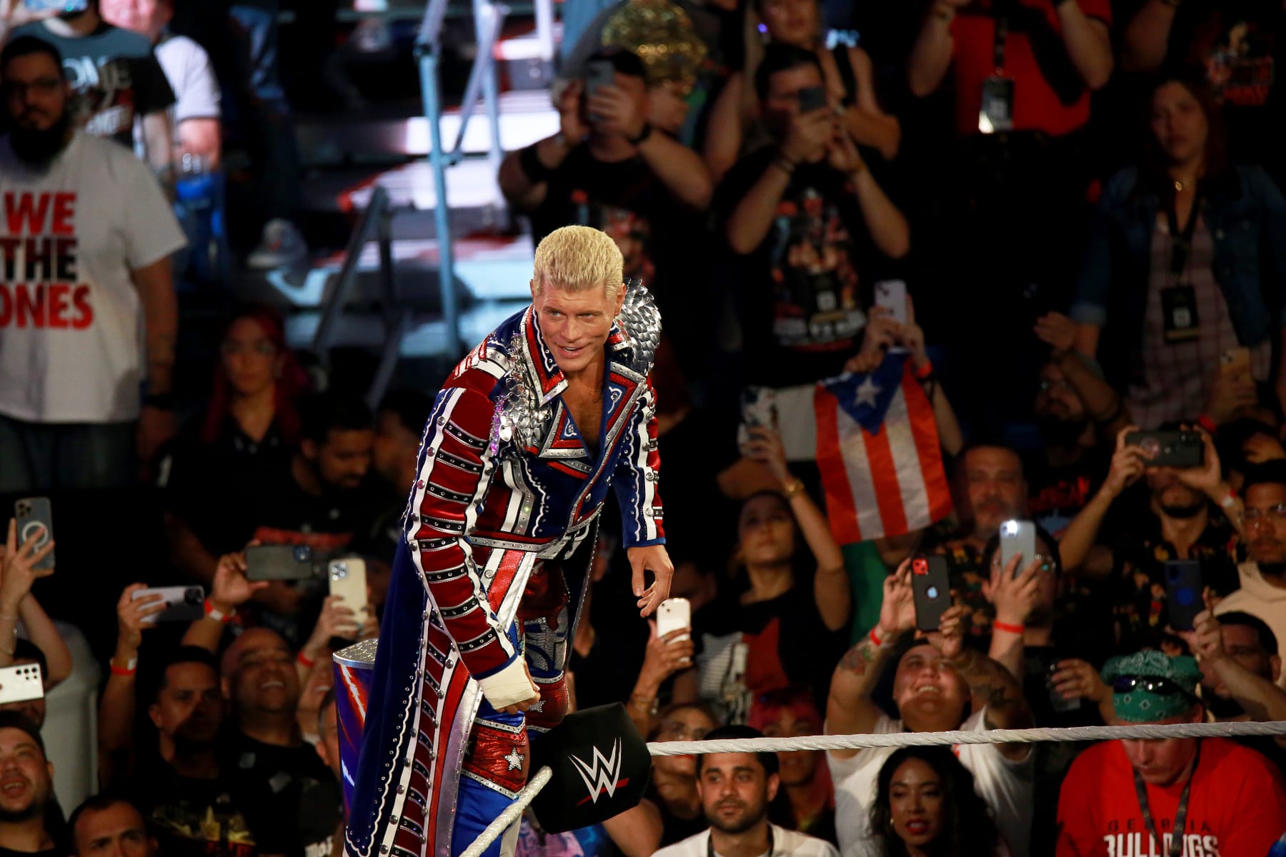 SAN JUAN, PUERTO RICO - MAY 06: Cody Rhodes enters the ring during the WWE Backlash at Coliseo de Puerto Rico José Miguel Agrelot on May 06, 2023 in San Juan, Puerto Rico.(Photo by Gladys Vega/ Getty Images)