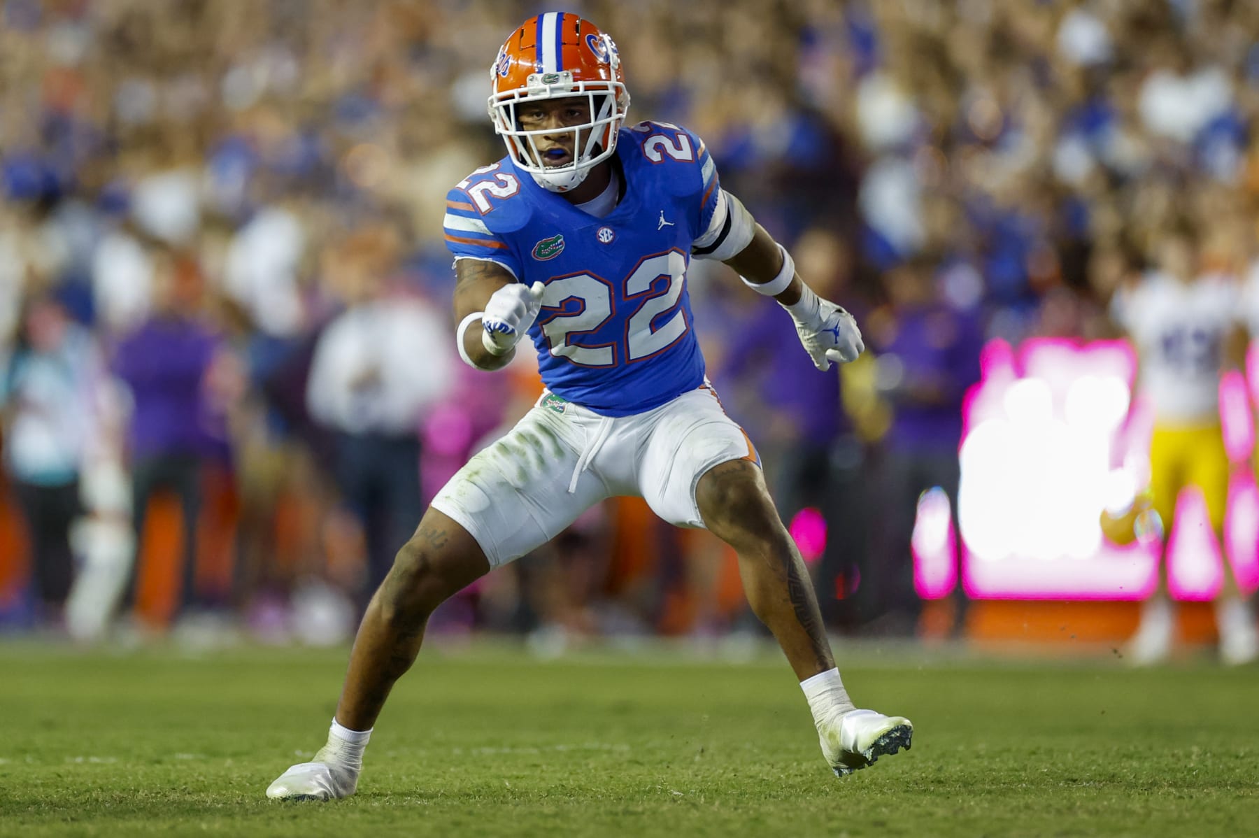 GAINESVILLE, FL - OCTOBER 15: Florida Gators safety Rashad Torrence II (22) during the game between the LSU Tigers and the Florida Gators on October 15, 2022 at Ben Hill Griffin Stadium at Florida Field in Gainesville, Fl. (Photo by David Rosenblum/Icon Sportswire via Getty Images)