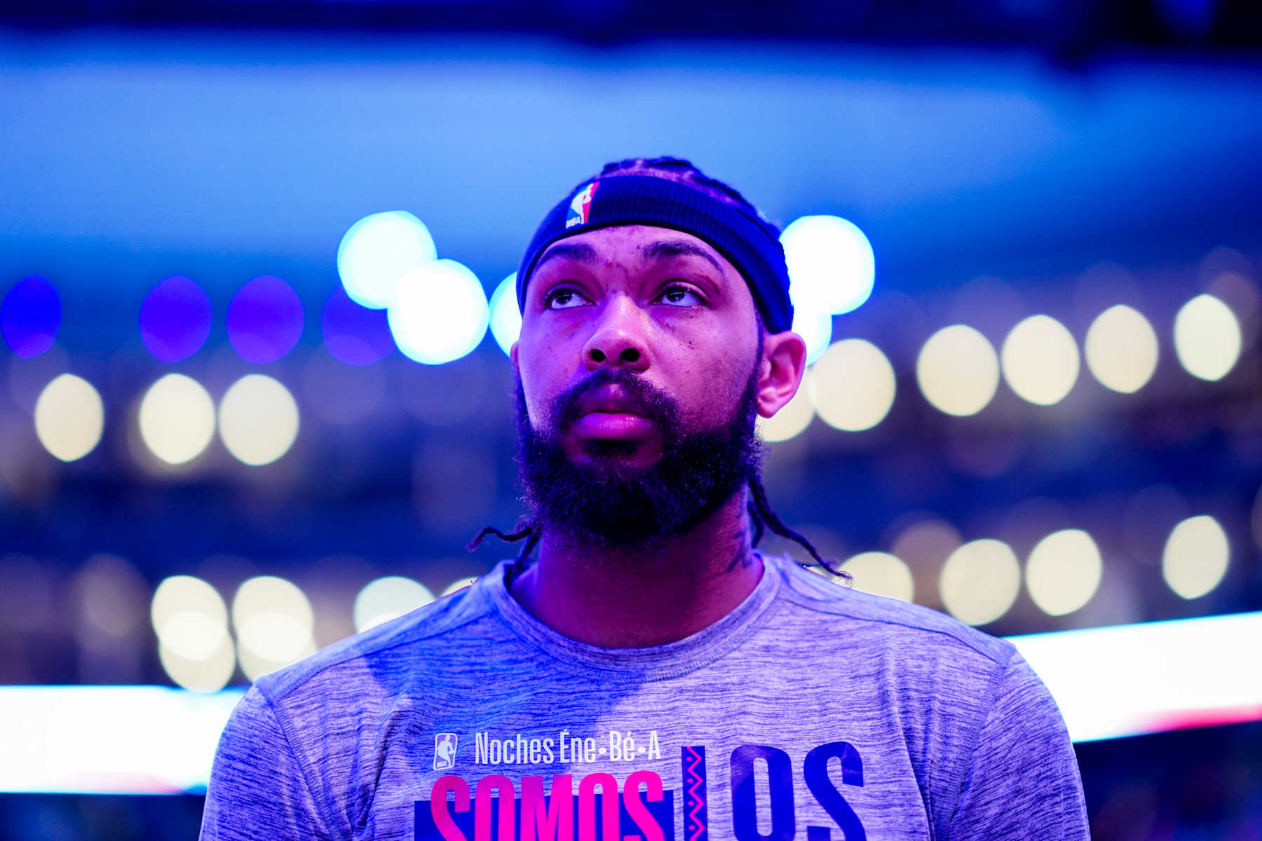 TORONTO, CANADA - MARCH 5:  Brandon Ingram #14 of the New Orleans Pelicans looks on during the National Anthem on March 5, 2024 at the Scotiabank Arena in Toronto, Ontario, Canada.  NOTE TO USER: User expressly acknowledges and agrees that, by downloading and or using this Photograph, user is consenting to the terms and conditions of the Getty Images License Agreement.  Mandatory Copyright Notice: Copyright 2024 NBAE (Photo by Mark Blinch/NBAE via Getty Images)
