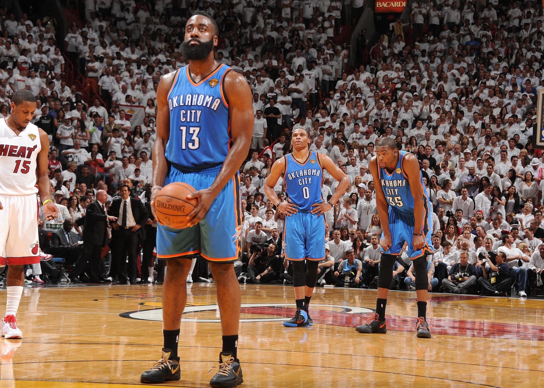 James Harden, Russell Westbrook and Kevin Durant