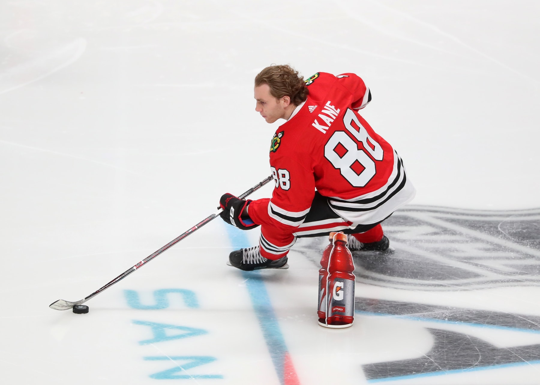 SAN JOSE, CA - JANUARY 25:  Patrick Kane #88 of the Chicago Blackhawks competes in the Gatorade NHL Puck Control during the 2019 SAP NHL All-Star Skills at SAP Center on January 25, 2019 in San Jose, California.  (Photo by Chase Agnello-Dean/NHLI via Getty Images)