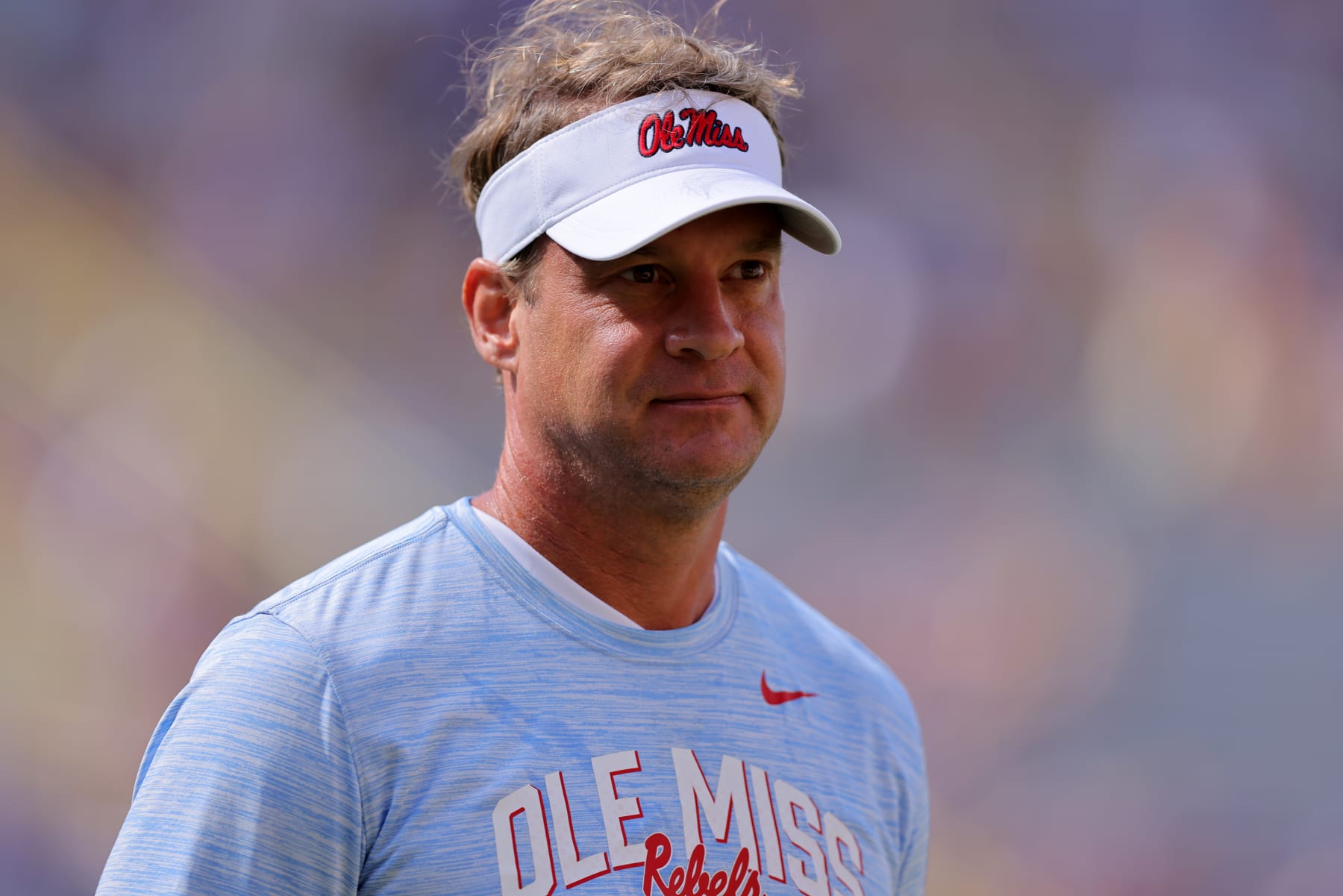 BATON ROUGE, LOUISIANA - OCTOBER 22: Head coach Lane Kiffin of the Mississippi Rebels reacts against the LSU Tigers during a game at Tiger Stadium on October 22, 2022 in Baton Rouge, Louisiana. (Photo by Jonathan Bachman/Getty Images)