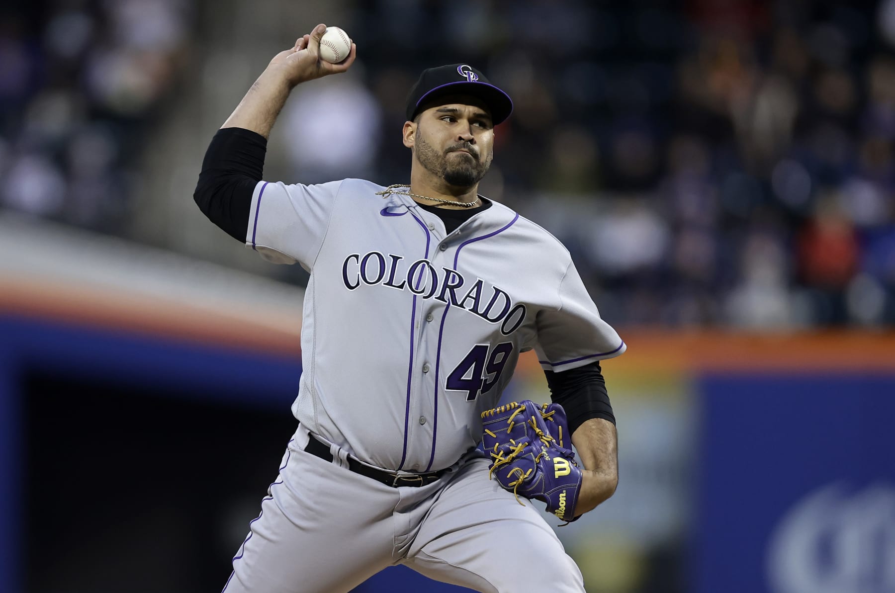 NEW YORK, NEW YORK - MAY 05: Antonio Senzatela #49 of the Colorado Rockies pitches during the second inning of the game against the New York Mets at Citi Field on May 05, 2023 in New York City. (Photo by Jim McIsaac/Getty Images) NEW YORK, NEW YORK - MAY 05: Antonio Senzatela #49 of the Colorado Rockies pitches during the second inning of the game against the New York Mets at Citi Field on May 05, 2023 in New York City. (Photo by Jim McIsaac/Getty Images)