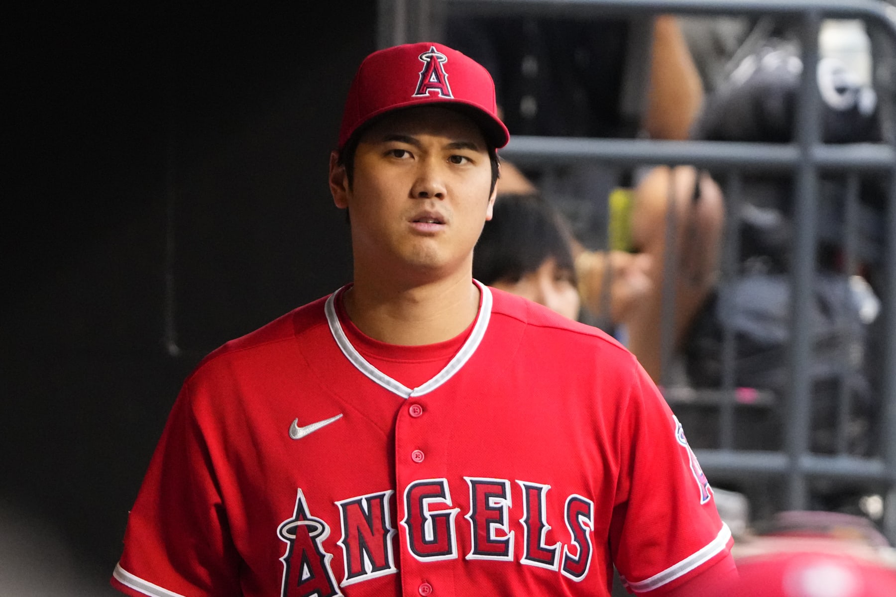 FLUSHING, NY - AUGUST 25: Los Angeles Angels Designated Hitter Shohei Ohtani (17) prior to a Major League Baseball game between the Los Angeles Angels and the New York Mets on August 25, 2023, at Citi Field in Flushing, NY. (Photo by Gregory Fisher/Icon Sportswire via Getty Images)