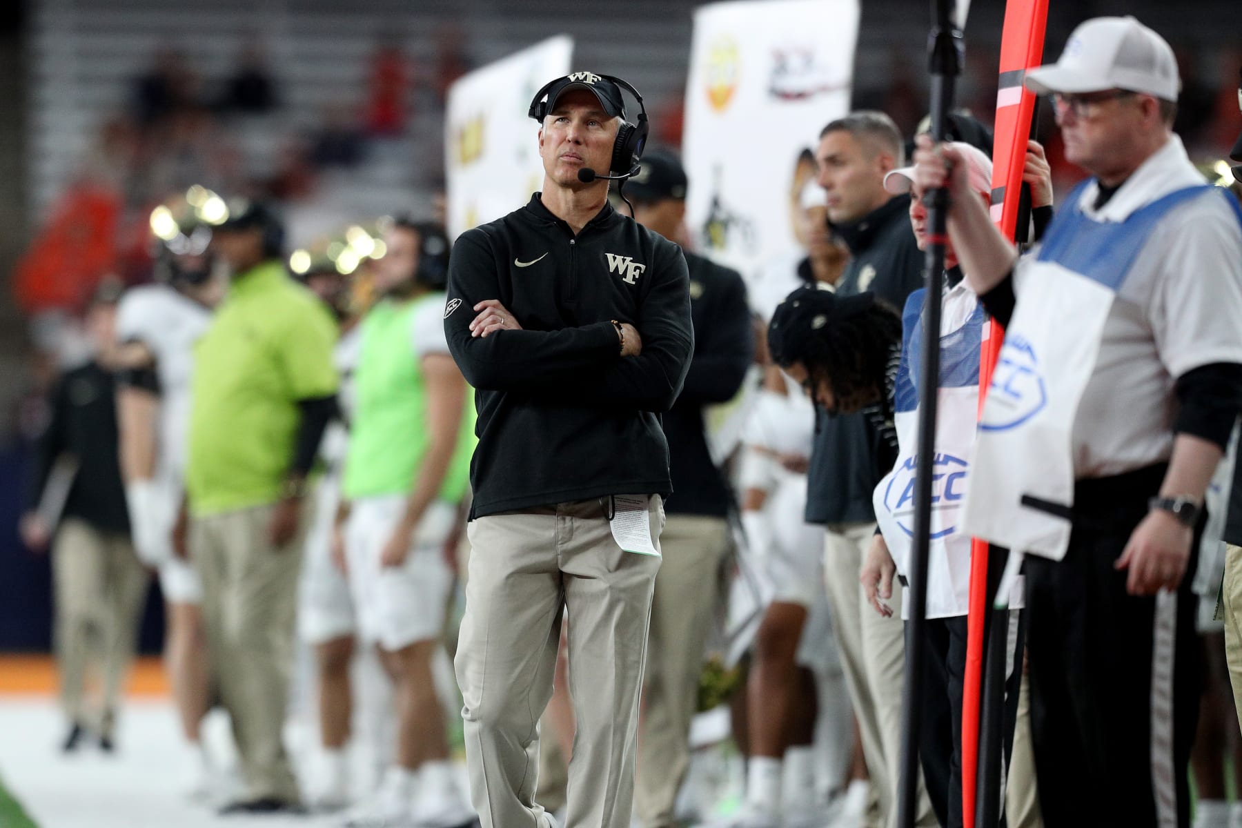 Head Coach Dave Clawson of the Wake Forest Demon Deacons