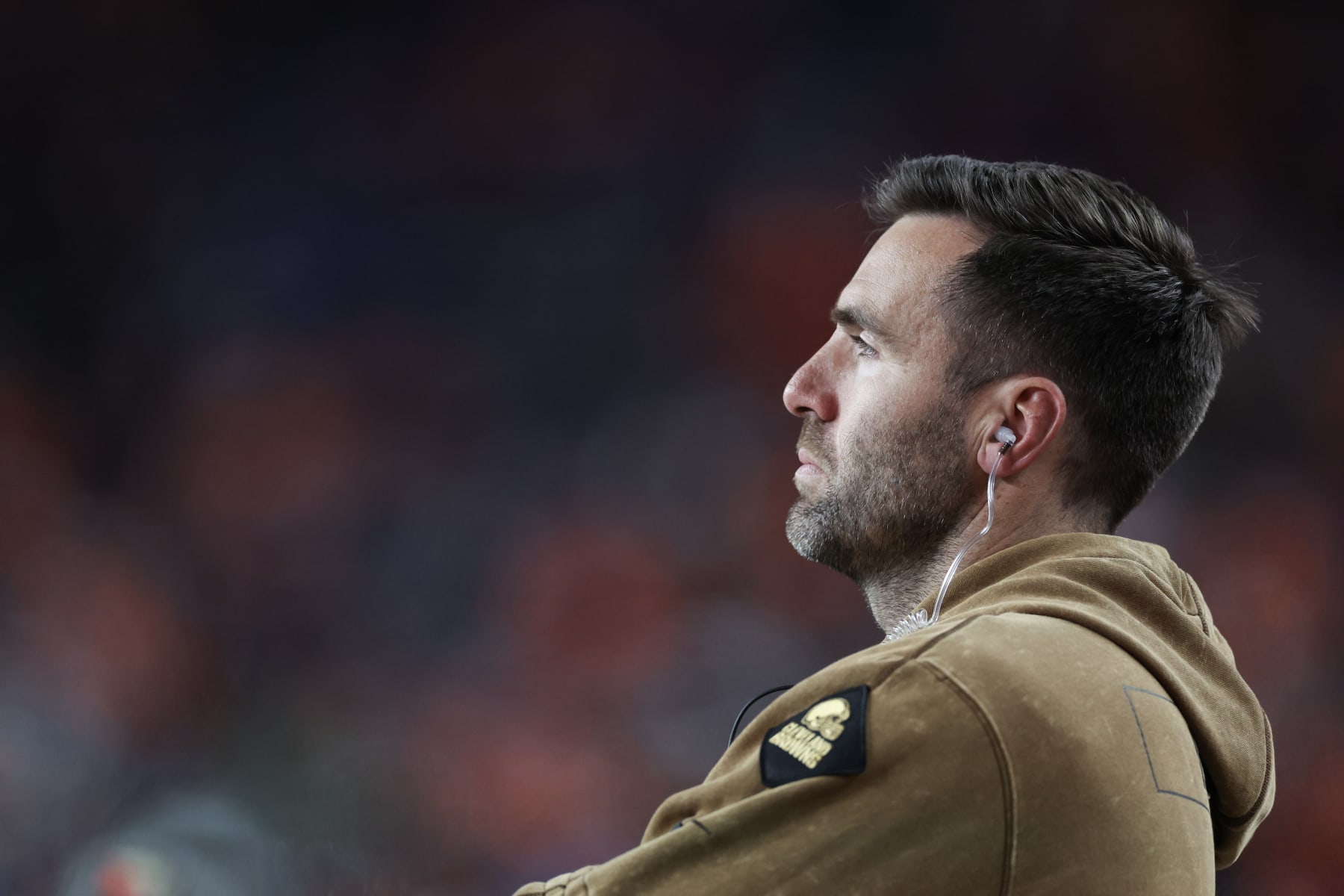 DENVER, COLORADO - NOVEMBER 26: Joe Flacco of the Cleveland Browns looks on in the fourth quarter of the game against the Denver Broncos at Empower Field At Mile High on November 26, 2023 in Denver, Colorado. (Photo by Matthew Stockman/Getty Images)