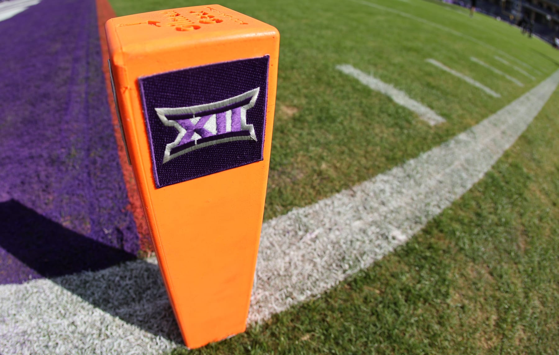FORT WORTH, TX - NOVEMBER 18: A Big XII logo is seen before the game between the TCU Horned Frogs and the Baylor Bears at Amon G. Carter Stadium on November 18, 2023 in Fort Worth, Texas. (Photo by Ron Jenkins/Getty Images)