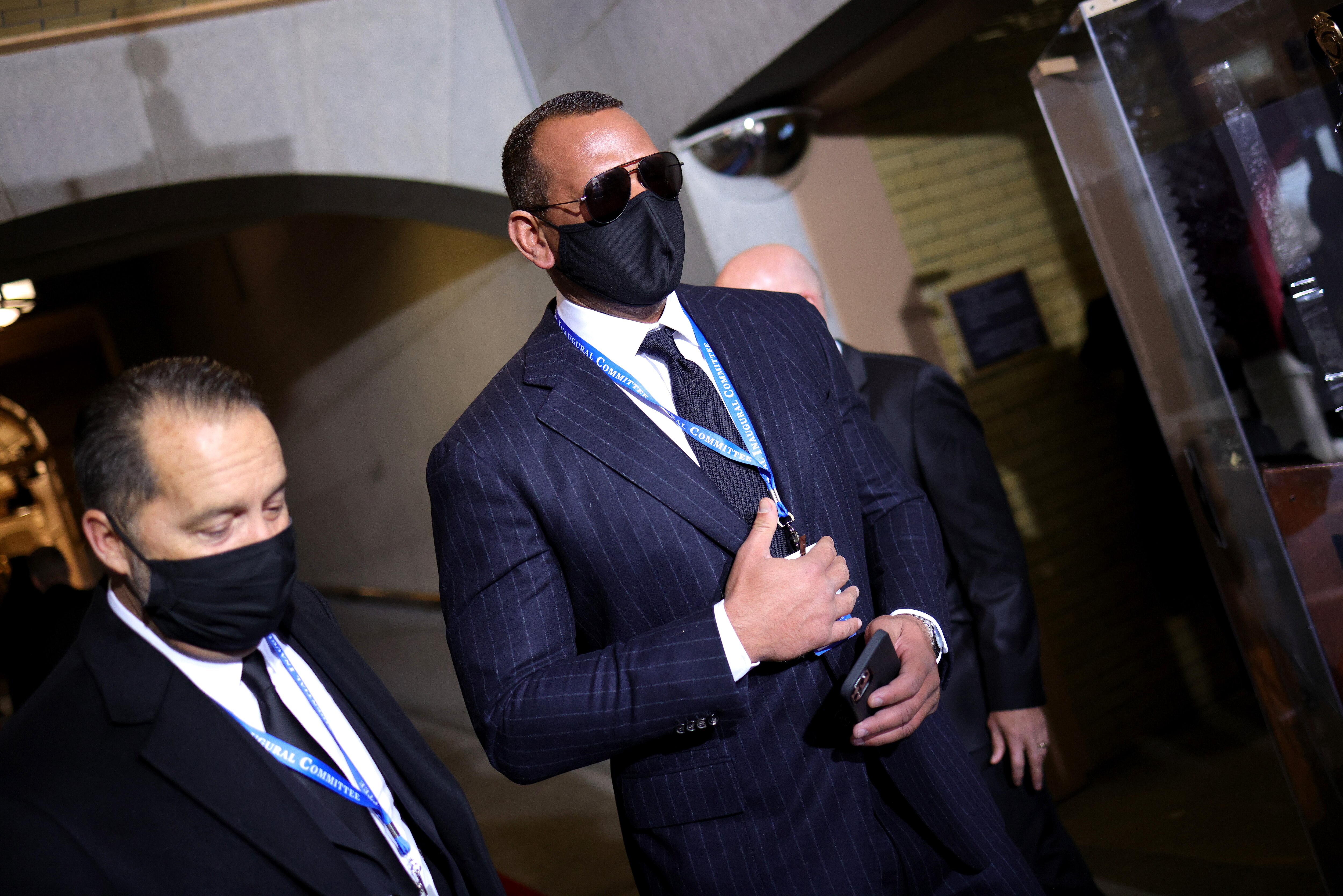 WASHINGTON, DC - JANUARY 20:  Former New York Yankee Alex Rodriguez arrives at the inauguration of U.S. President-elect Joe Biden on the West Front of the U.S. Capitol on January 20, 2021 in Washington, DC.  During today's inauguration ceremony Joe Biden becomes the 46th president of the United States. (Photo by Win McNamee/Getty Images)