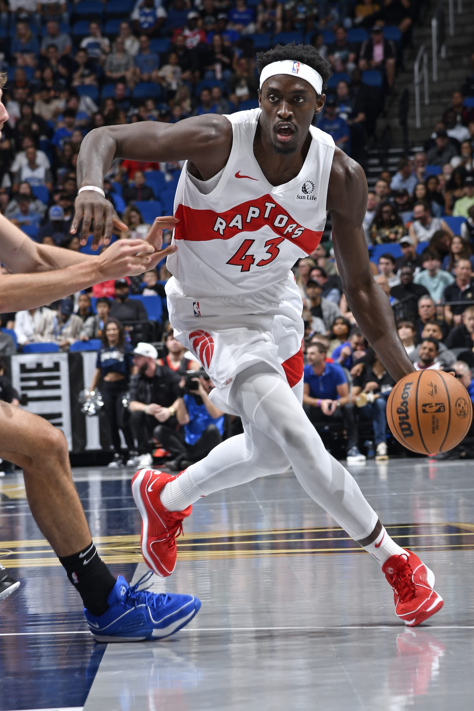ORLANDO, FL - NOVEMBER 21: Pascal Siakam #43 of the Toronto Raptors dribbles the ball during the game against the Orlando Magic during the In-Season Tournament on November 21, 2023 at Amway Center in Orlando, Florida. NOTE TO USER: User expressly acknowledges and agrees that, by downloading and or using this photograph, User is consenting to the terms and conditions of the Getty Images License Agreement. Mandatory Copyright Notice: Copyright 2023 NBAE (Photo by Fernando Medina/NBAE via Getty Images) ORLANDO, FL - NOVEMBER 21: Pascal Siakam #43 of the Toronto Raptors dribbles the ball during the game against the Orlando Magic during the In-Season Tournament on November 21, 2023 at Amway Center in Orlando, Florida. NOTE TO USER: User expressly acknowledges and agrees that, by downloading and or using this photograph, User is consenting to the terms and conditions of the Getty Images License Agreement. Mandatory Copyright Notice: Copyright 2023 NBAE (Photo by Fernando Medina/NBAE via Getty Images)