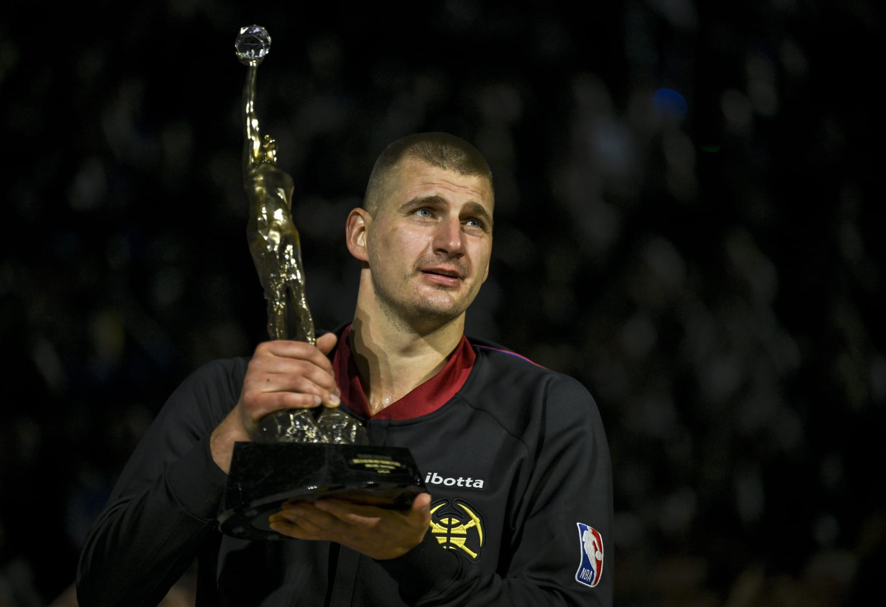 DENVER, CO - MAY 14: Nikola Jokic (15) of the Denver Nuggets is awarded the Michael Jordan Kia MVP award before the first quarter against the Minnesota Timberwolves at Ball Arena in Denver on Tuesday, May 14, 2024. (Photo by AAron Ontiveroz/The Denver Post)