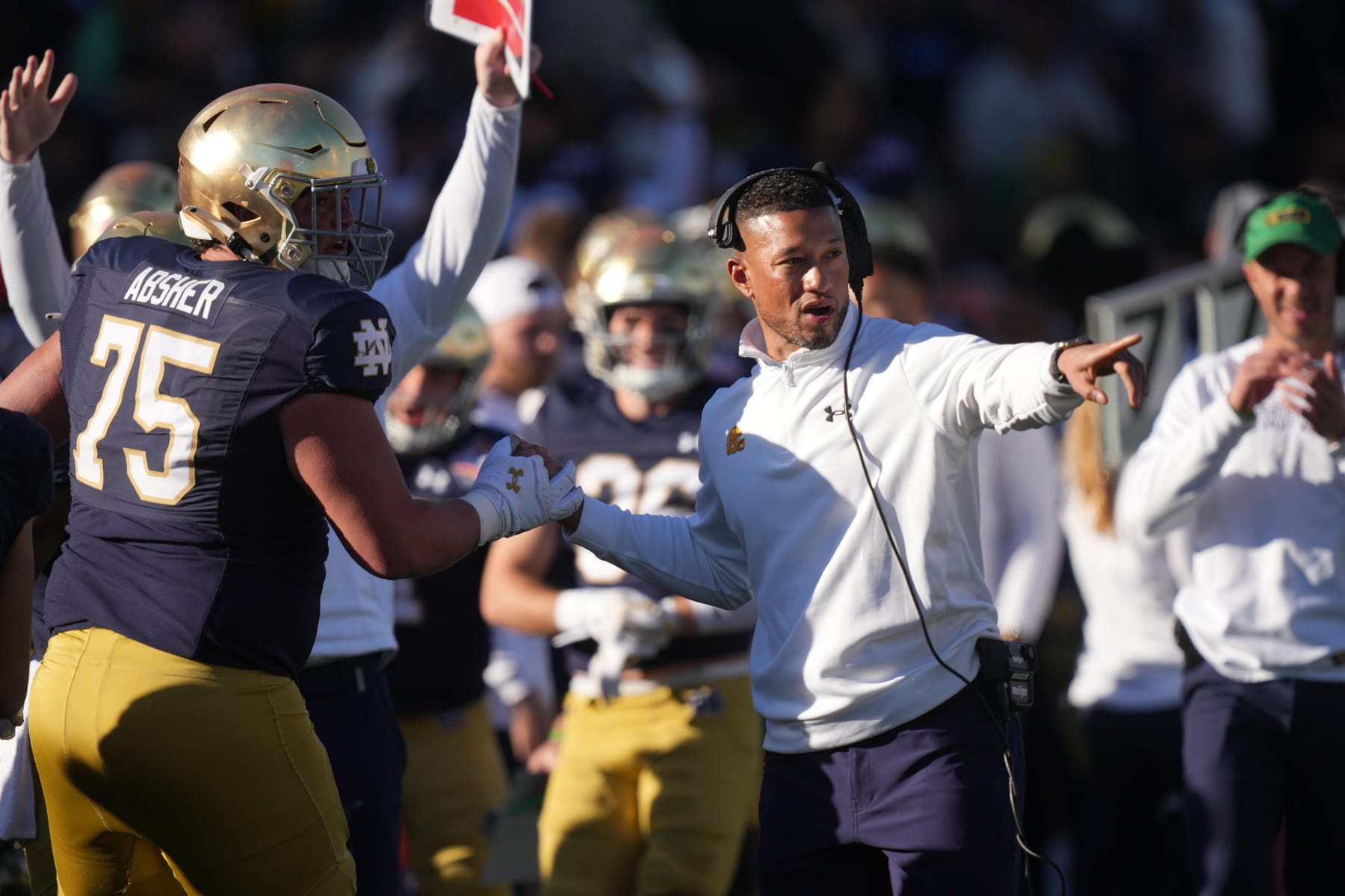 Notre Dame Fighting Irish head coach Marcus Freeman