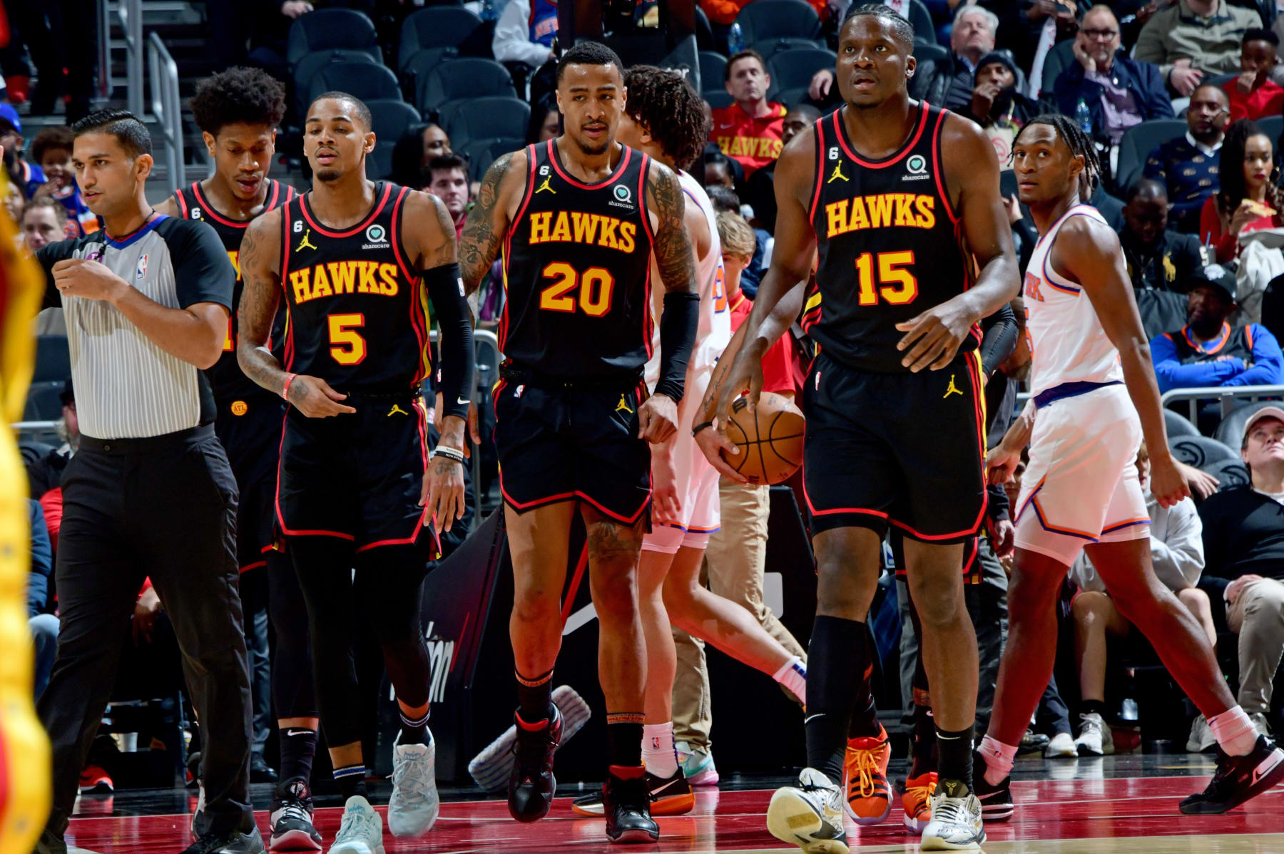 De'Andre Hunter, John Collins and Clint Capela