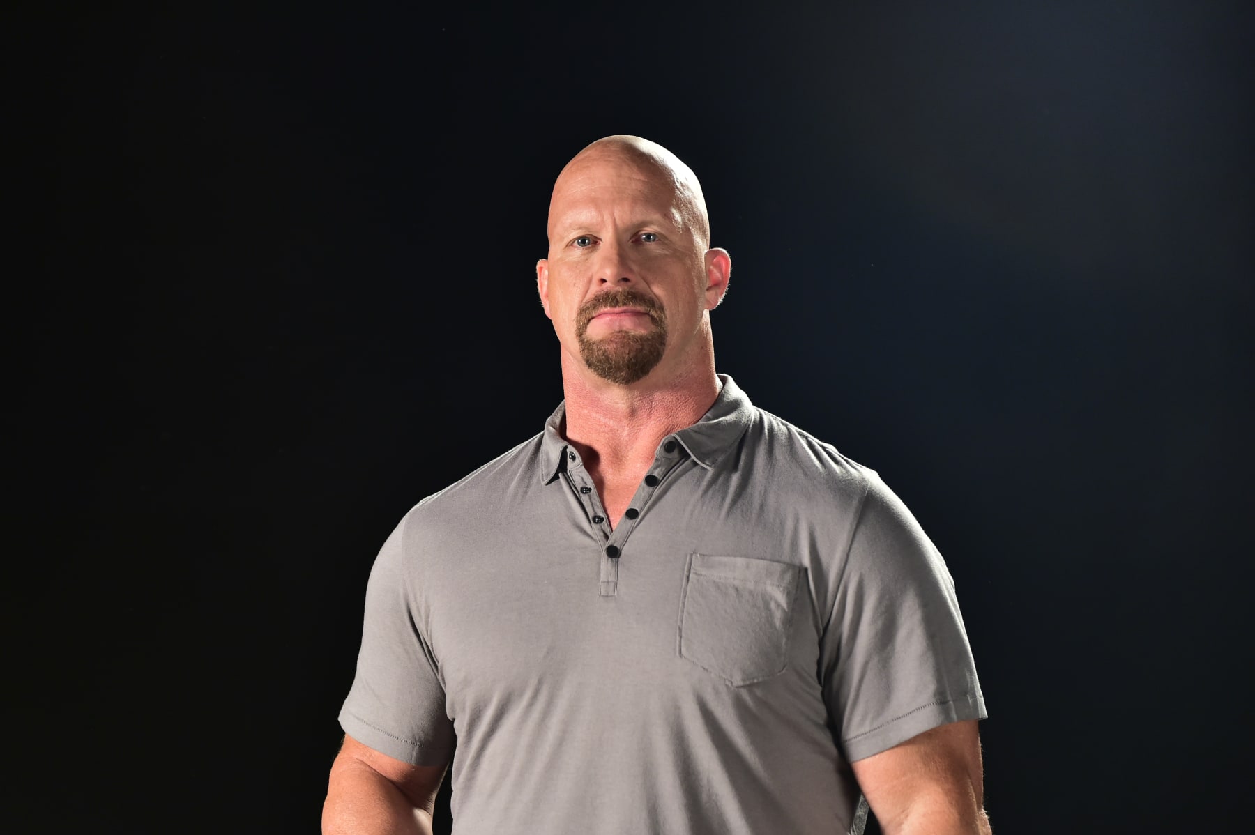 ATLANTA, GA - SEPTEMBER 18:  Former WWE Wrestler Stone Cold Steve Austin shooting a Wndy's Commerical at PC&E Studio  on September 18, 2014 in Atlanta, Georgia.  (Photo by Moses Robinson/Getty Images for Wendy's)