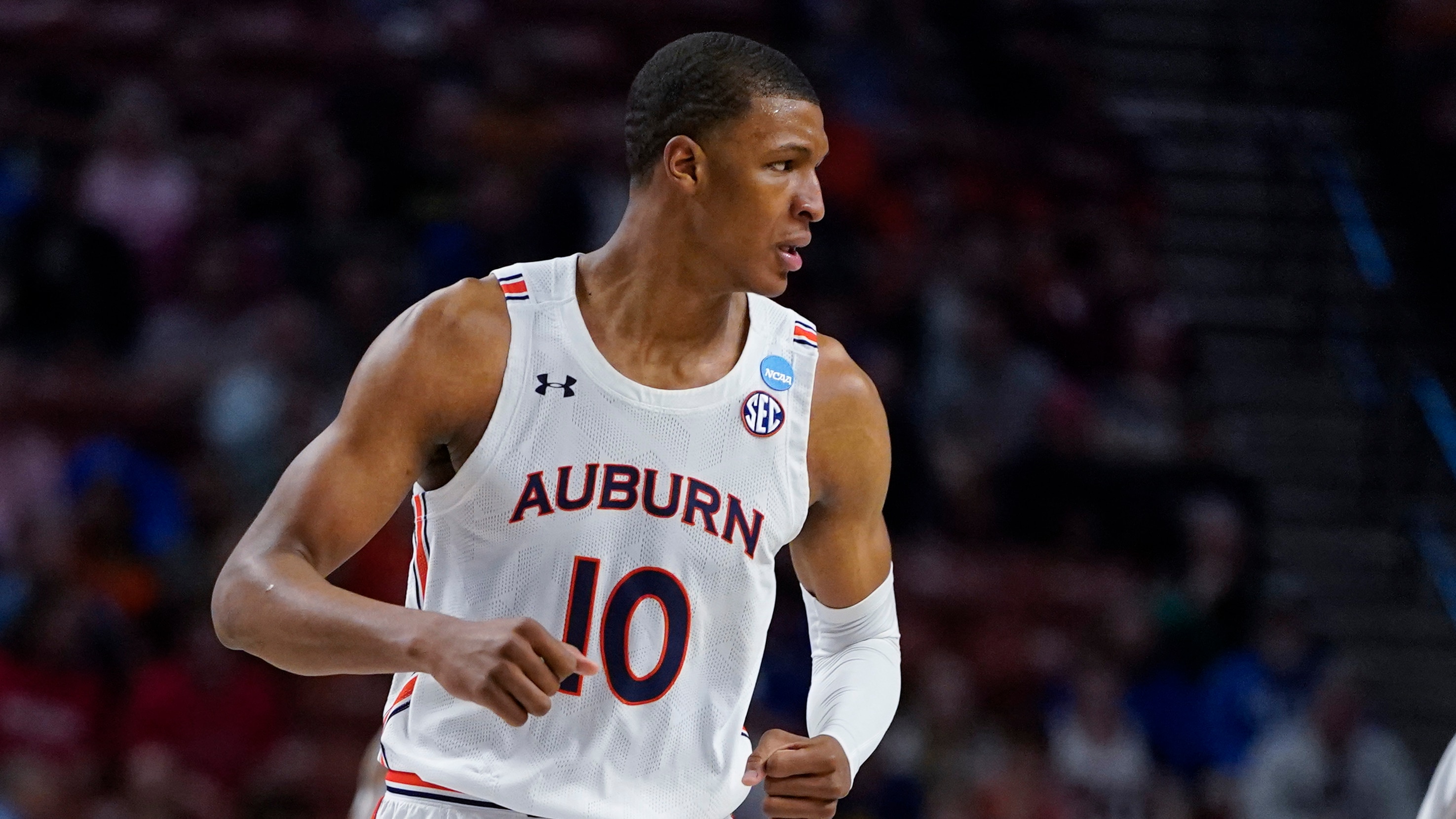 Auburn forward Jabari Smith plays against Jacksonville State during the first half of a college basketball game in the first round of the NCAA tournament on Friday, March 18, 2022, in Greenville, S.C. (AP Photo/Chris Carlson)