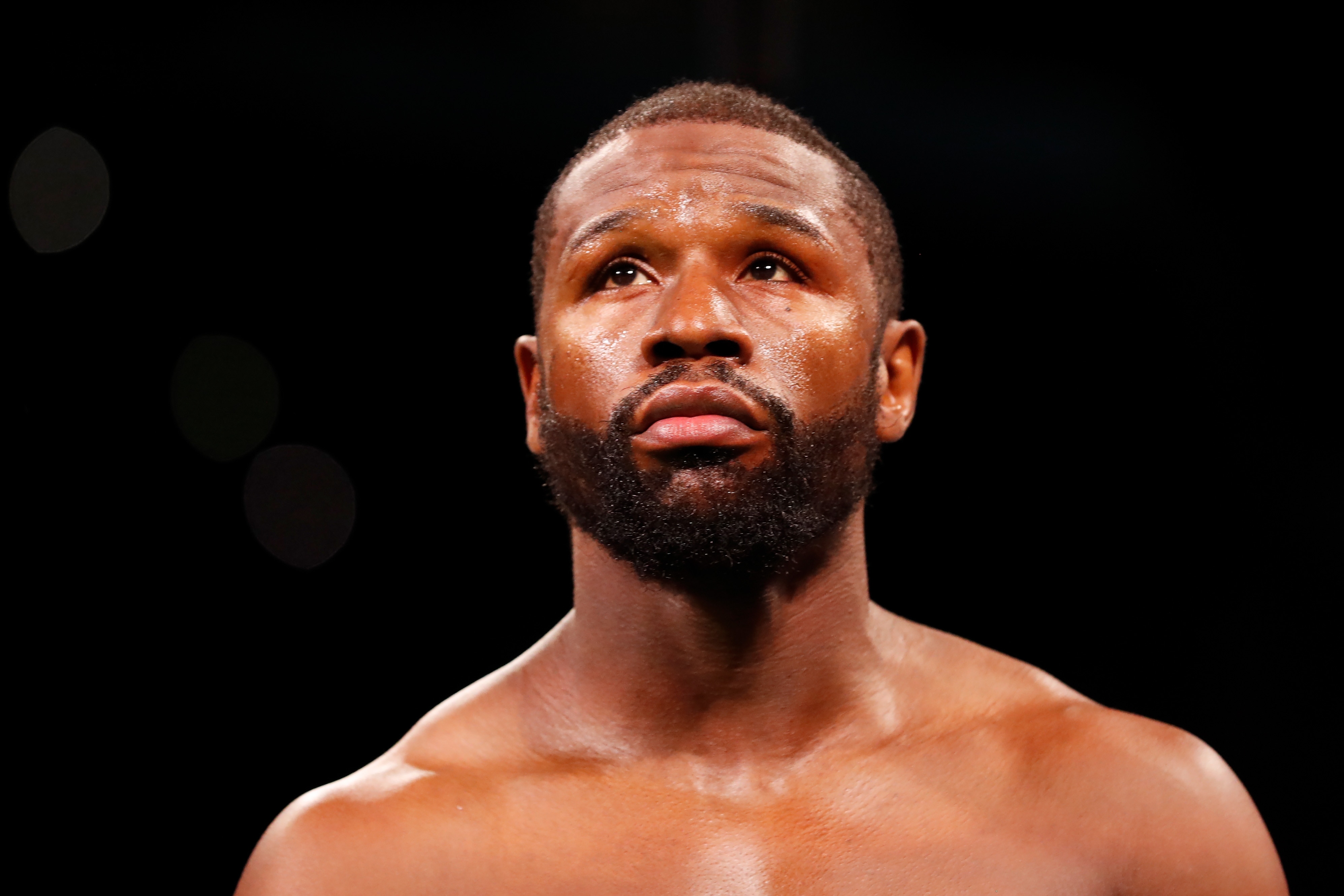 MIAMI GARDENS, FLORIDA - JUNE 06: Floyd Mayweatherenters the ring for his contracted exhibition boxing match against Logan Paul at Hard Rock Stadium on June 06, 2021 in Miami Gardens, Florida. (Photo by Cliff Hawkins/Getty Images)