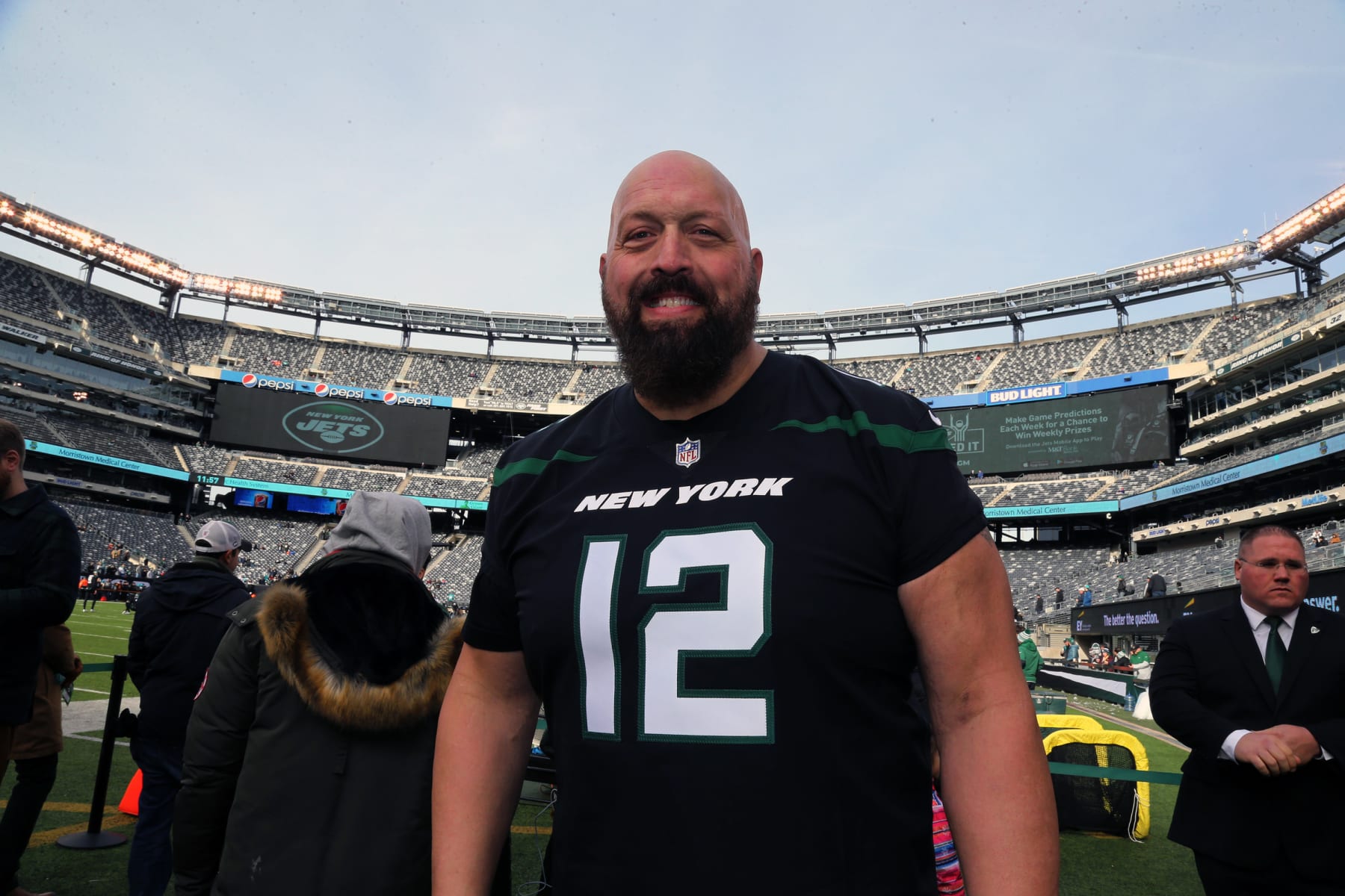EAST RUTHERFORD, NEW JERSEY - DECEMBER 08: WWE Wrestler Big Show (Paul Donald Wight II) attends the Miami Dolphins vs New York Jets game at Met Life Stadium on December 8, 2019 in East Rutherford, New Jersey. (Photo by Al Pereira/Getty Images)