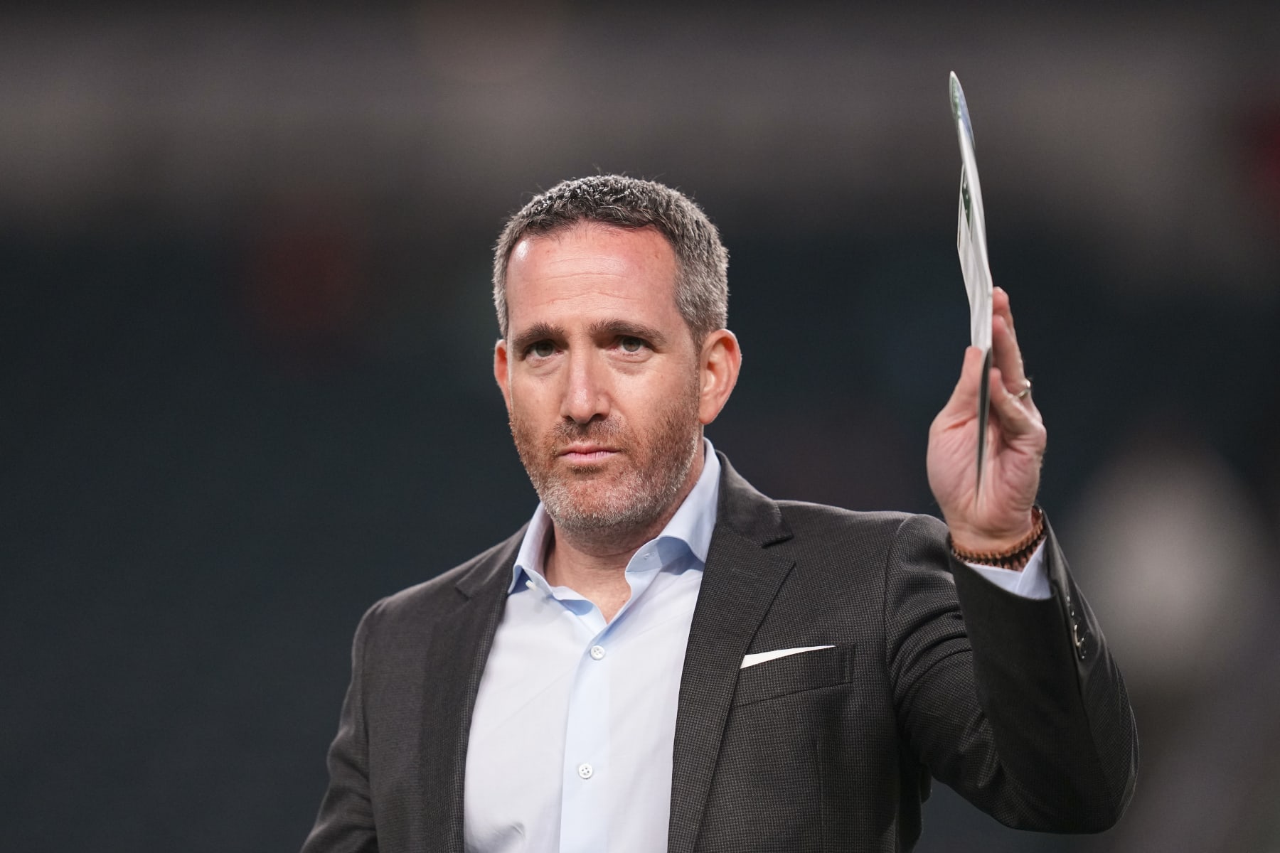 PHILADELPHIA, PENNSYLVANIA - OCTOBER 22: General manager Howie Roseman of the Philadelphia Eagles looks on prior to the game against the Miami Dolphins at Lincoln Financial Field on October 22, 2023 in Philadelphia, Pennsylvania. (Photo by Mitchell Leff/Getty Images)