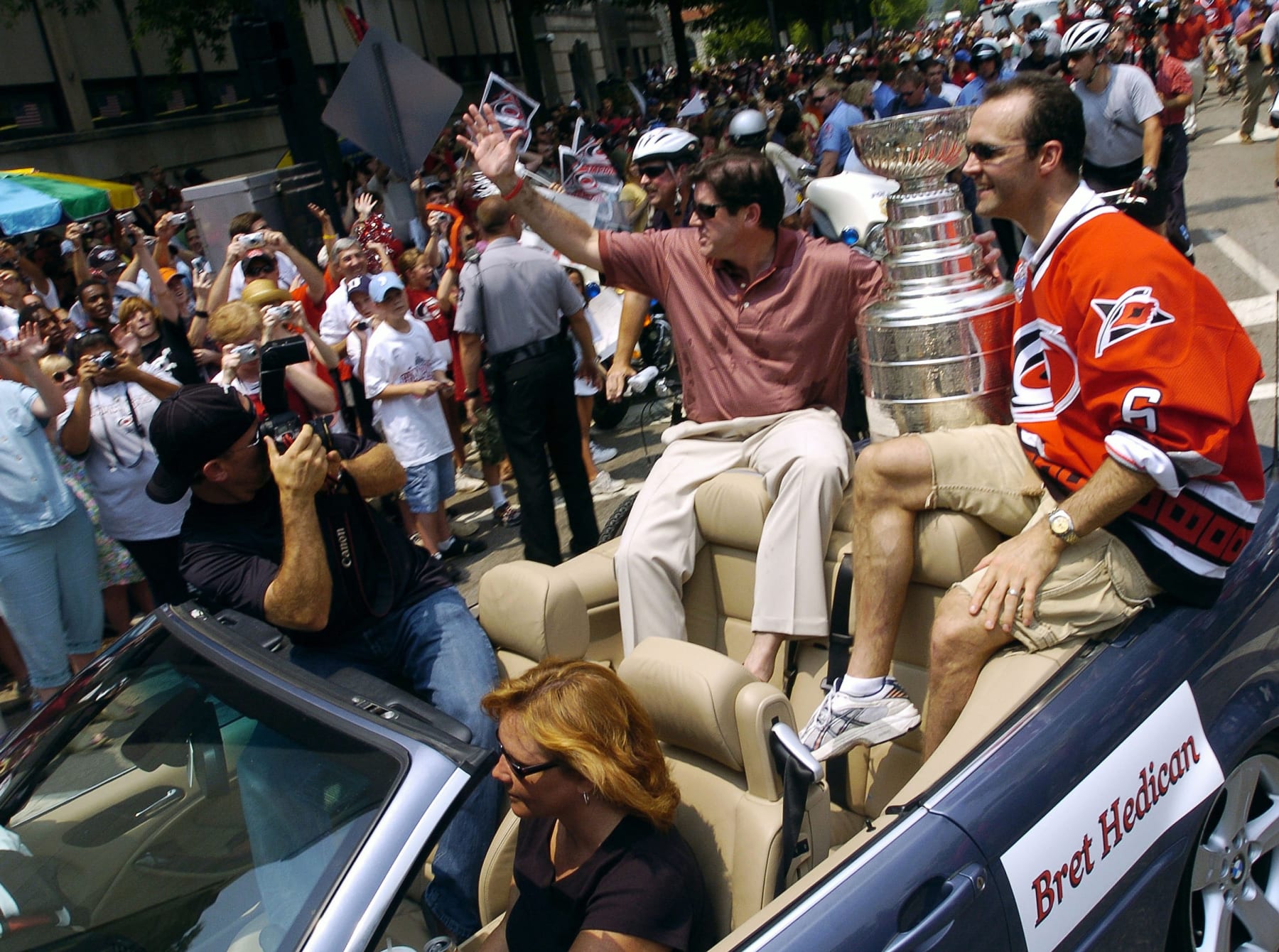 Peter Laviolette celebrates winning the Stanley Cup with the Carolina Hurricanes back in 2006.