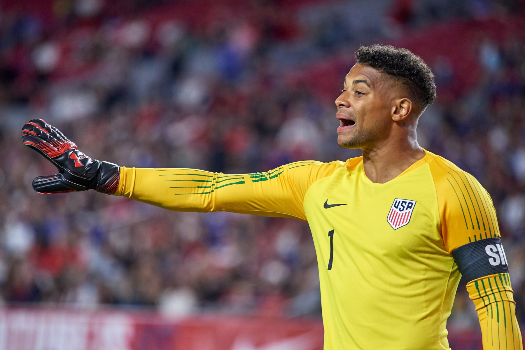 GLENDALE, AZ - JANUARY 27: United States goalkeeper Zach Steffen (1) reacts in game action during an international friendly match between the United States Men's National Team and Panama on January 27, 2019 at State Farm Stadium in Glendale, AZ. (Photo by Robin Alam/Icon Sportswire via Getty Images)
