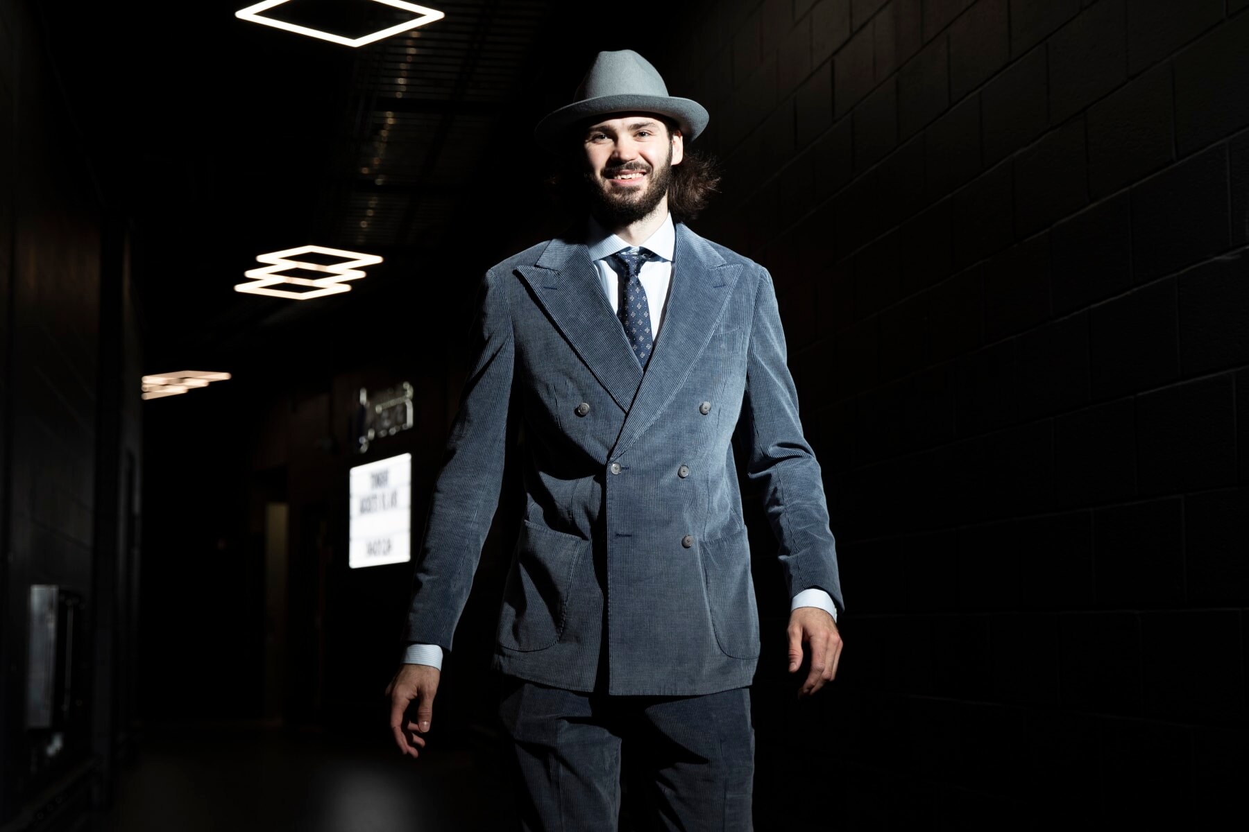 COLUMBUS, OHIO - APRIL 1: Kirill Marchenko #86 of the Columbus Blue Jackets walks into Nationwide Arena prior to a game against the Colorado Avalanche on April 1, 2024 in Columbus, Ohio. (Photo by Colin Mayr/NHLI via Getty Images)