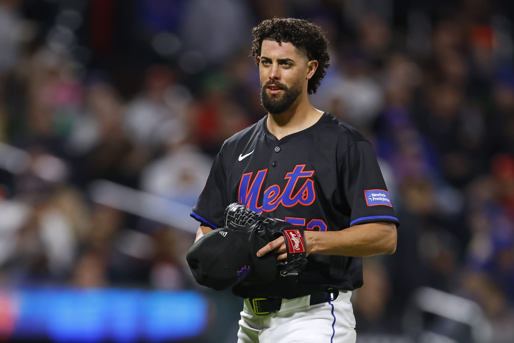 NEW YORK, NEW YORK - MAY 13: Jorge López #52 of the New York Mets in action against the Philadelphia Phillies during a game at Citi Field on May 13, 2024 in New York City. (Photo by Rich Schultz/Getty Images)