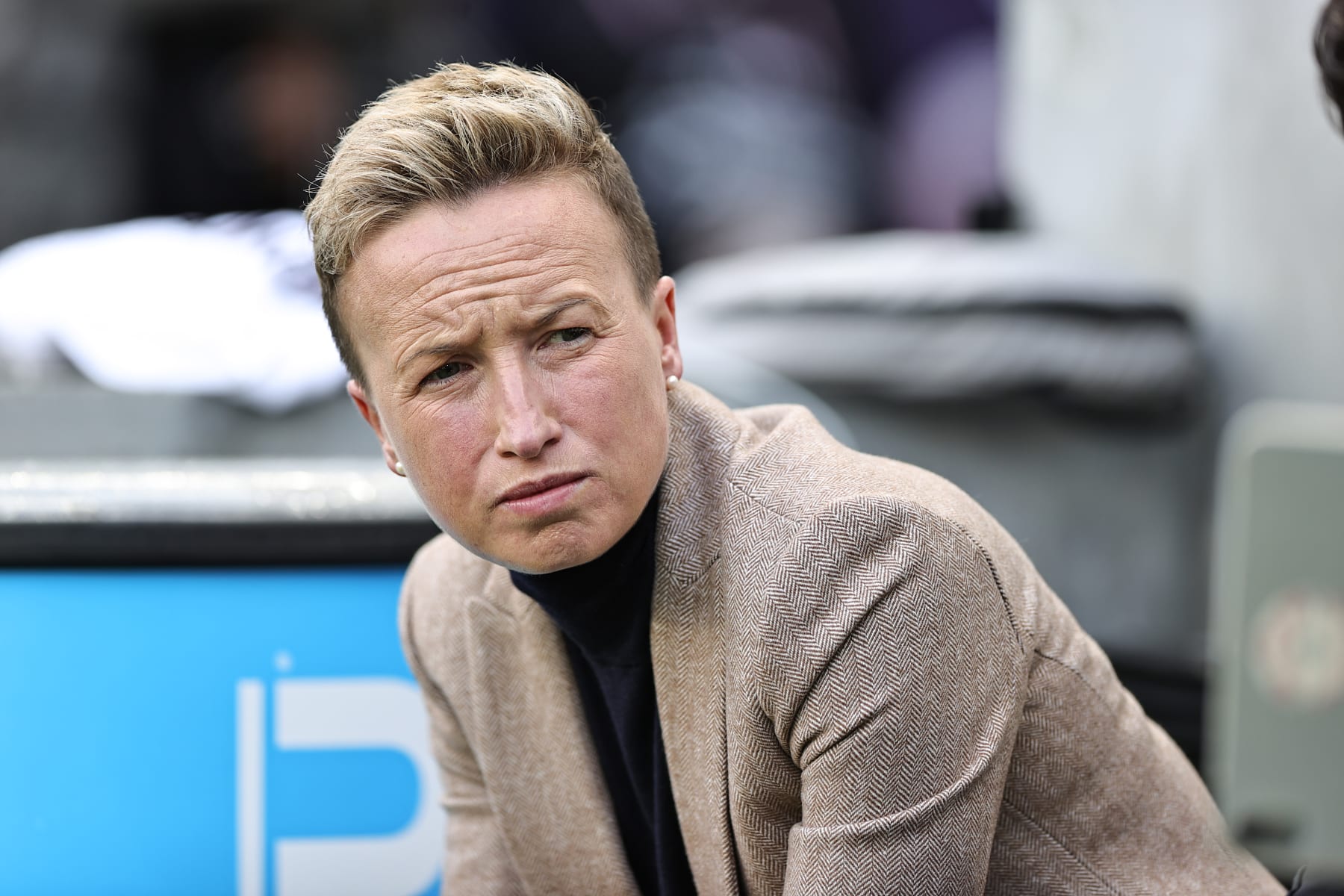LOS ANGELES, CALIFORNIA - MARCH 02: Head coach of Canada Beverly Priestman gestures during Quarterfinals - 2024 Concacaf W Gold Cup between Canada and Costa Rica at BMO Stadium on March 2, 2024 in Los Angeles, California. (Photo by Omar Vega/Getty Images)