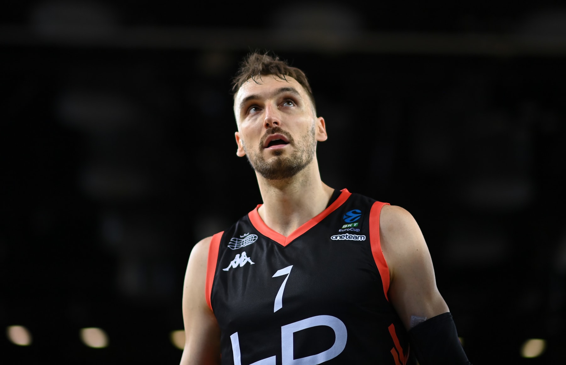 LONDON, ENGLAND - MARCH 29: Sam Dekker of London Lions looks on during the Euro Cup Semi Final match between London Lions and Paris at Copper Box Arena on March 29, 2024 in London, England. (Photo by Alex Davidson/Getty Images)