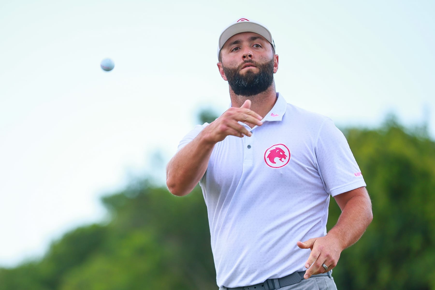 PLAYA DEL CARMEN, MEXICO - FEBRUARY 04: Captain Jon Rahm of Legion XIII gestures during day three of the LIV Golf Invitational - Mayakoba at El Camaleon at Mayakoba on February 04, 2024 in Playa del Carmen, Mexico. (Photo by Manuel Velasquez/Getty Images)
