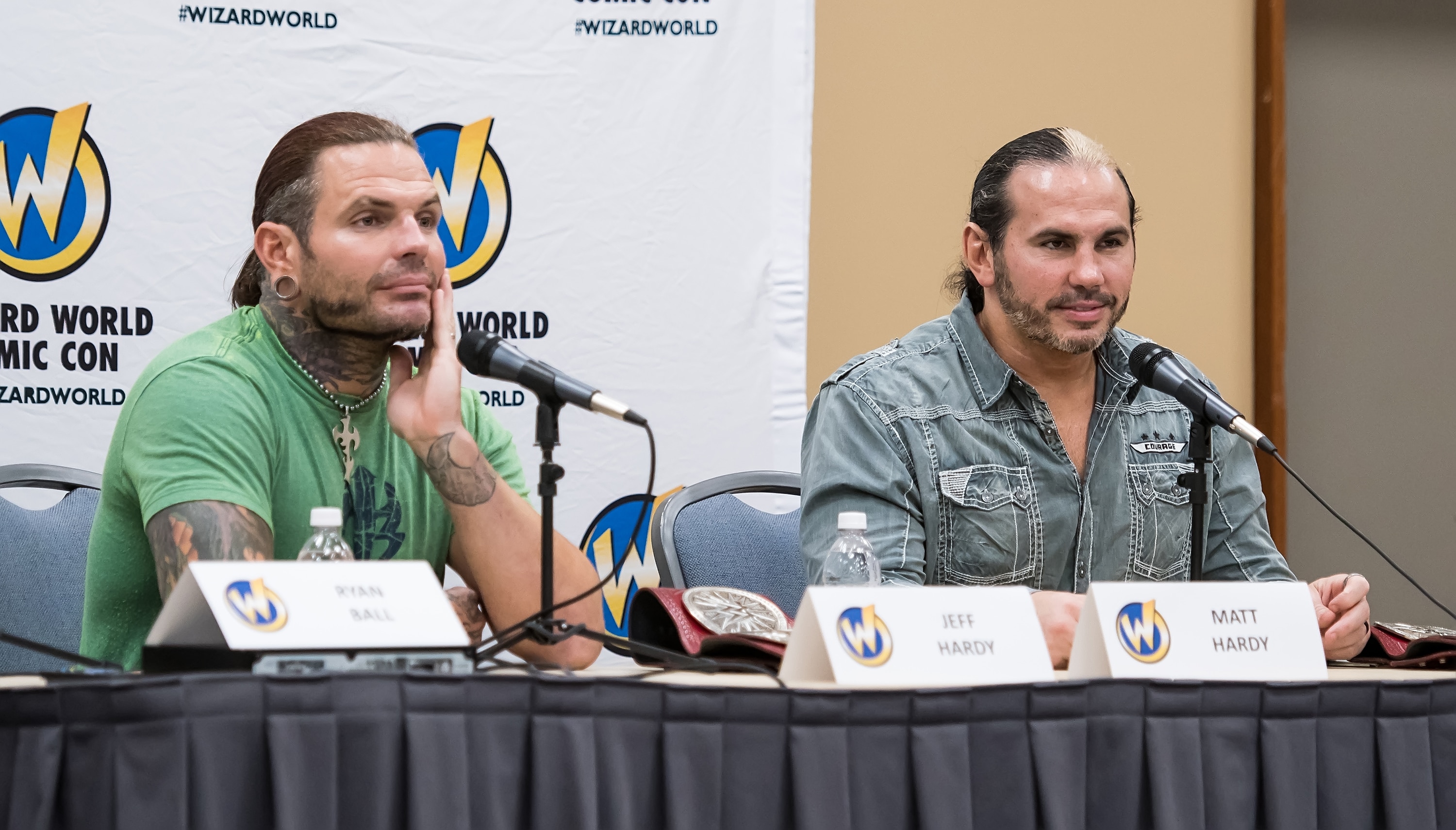 PHILADELPHIA, PA - JUNE 01:  Professional wrestlers Jeff Hardy and Matt Hardy of WWE The Hardy Boyz attend Wizard World Comic Con Philadelphia 2017 - Day 1 at Pennsylvania Convention Center on June 1, 2017 in Philadelphia, Pennsylvania.  (Photo by Gilbert Carrasquillo/Getty Images)