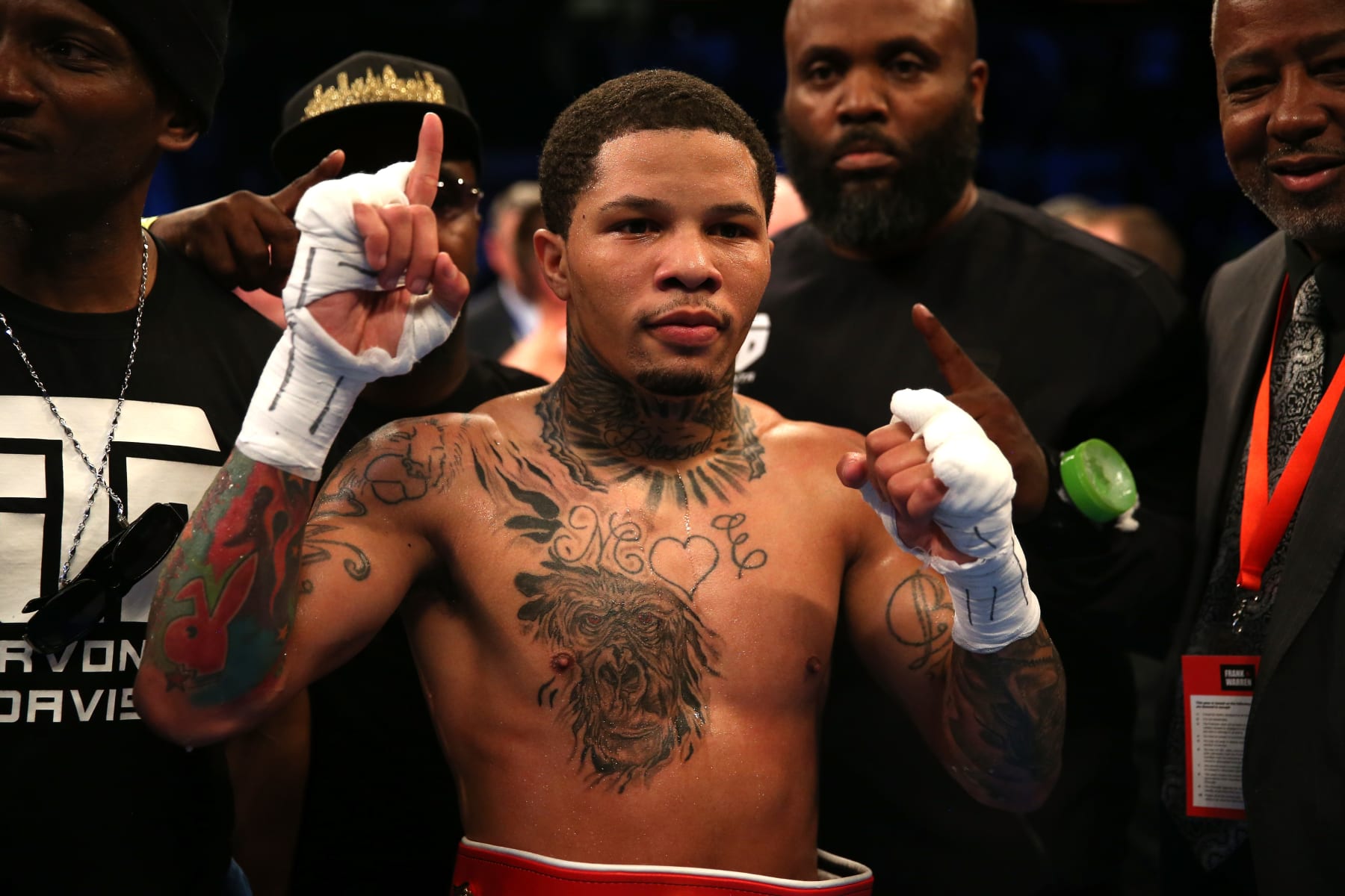 LONDON, ENGLAND - MAY 20:  Gervonta Davis of The United States celebrates following his fight with  Liam Walsh of England  in the IBF World Junior Lightweight Championship match at Copper Box Arena on May 20, 2017 in London, England.  (Photo by Alex Pantling/Getty Images)
