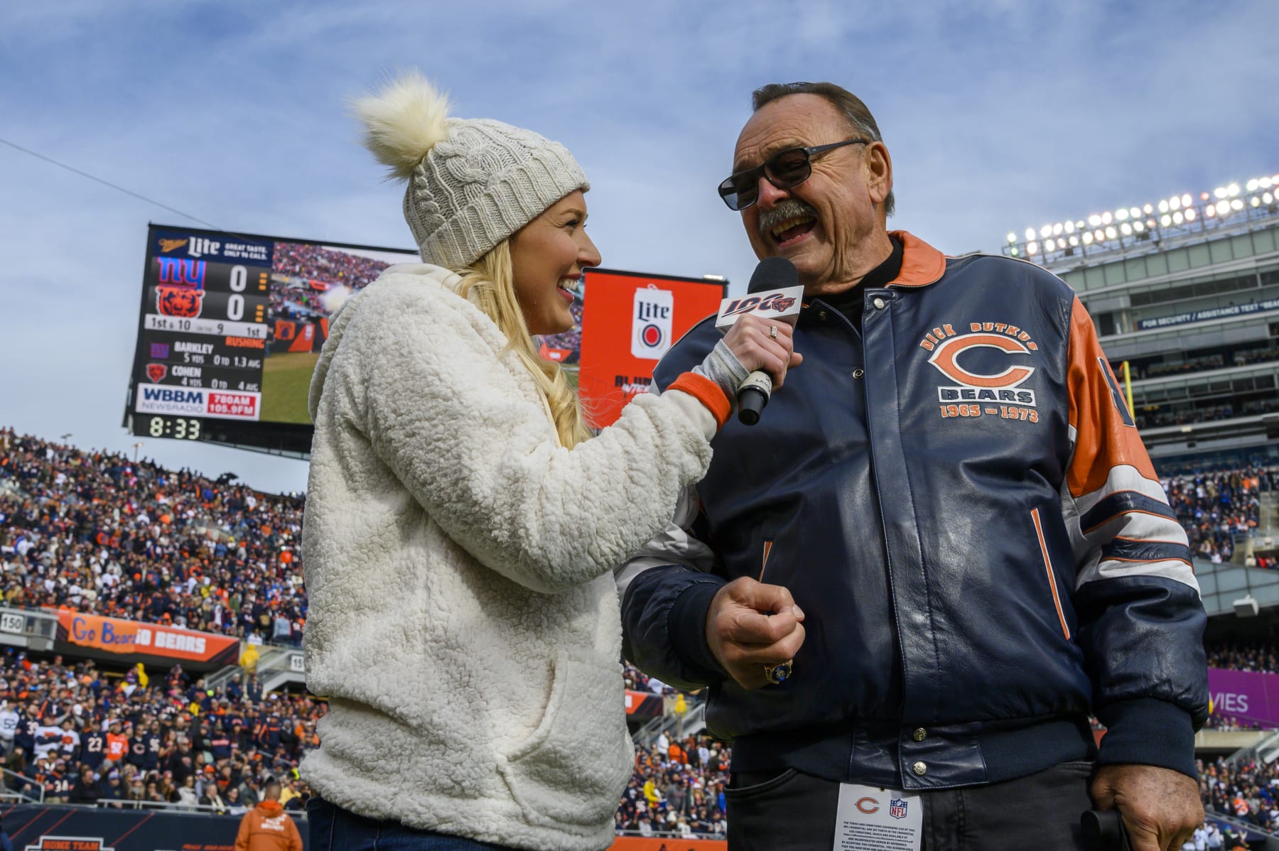 CHICAGO, IL - NOVEMBER 24: Former linebacker for the Chicago Bears and University of Illinois Fighting Illini Dick Butkus is seen in the first half during an NFL football game between the New York Giants and the Chicago Bears on November 24, 2019, at Soldier Field in Chicago, IL. (Photo by Patrick Gorski/Icon Sportswire via Getty Images)