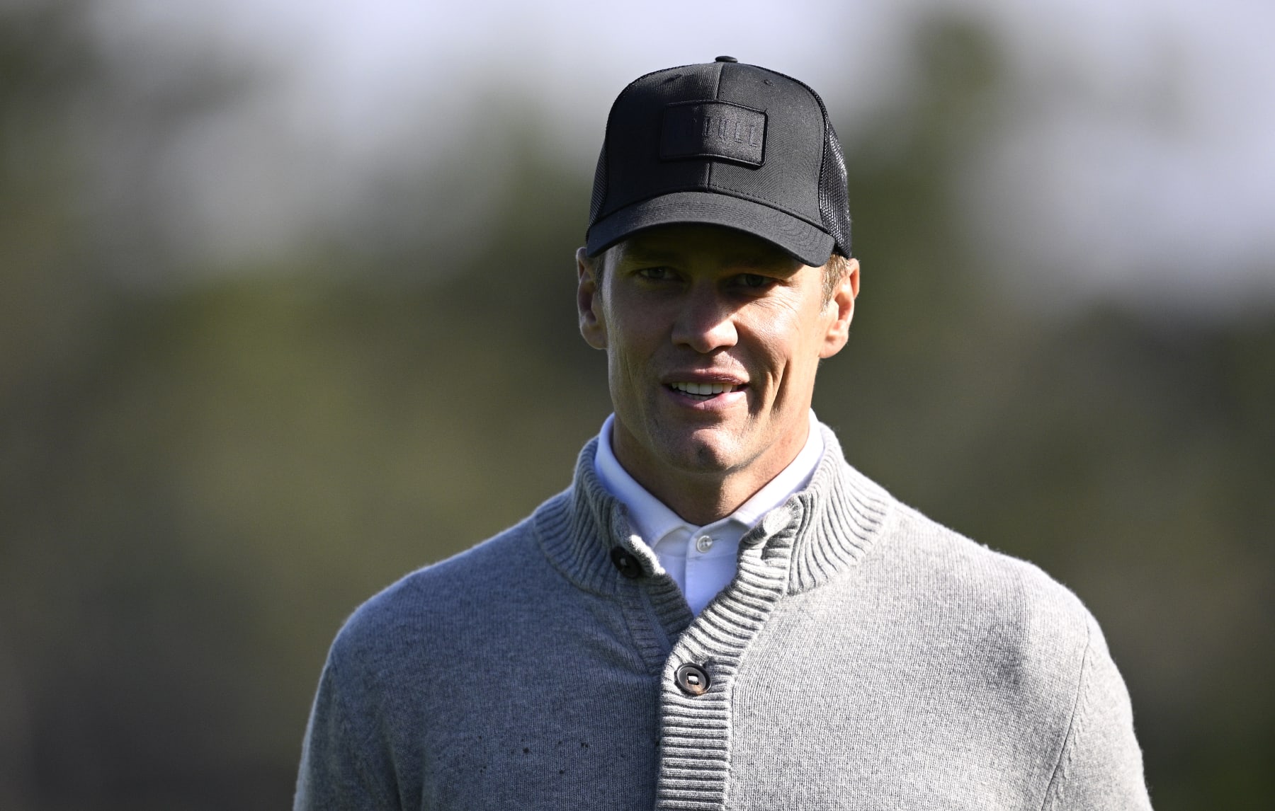PEBBLE BEACH, CALIFORNIA - FEBRUARY 02: Former NFL quarterback Tom Brady looks on during the second round of the AT&T Pebble Beach Pro-Am at Pebble Beach Golf Links on February 02, 2024 in Pebble Beach, California. (Photo by Orlando Ramirez/Getty Images)