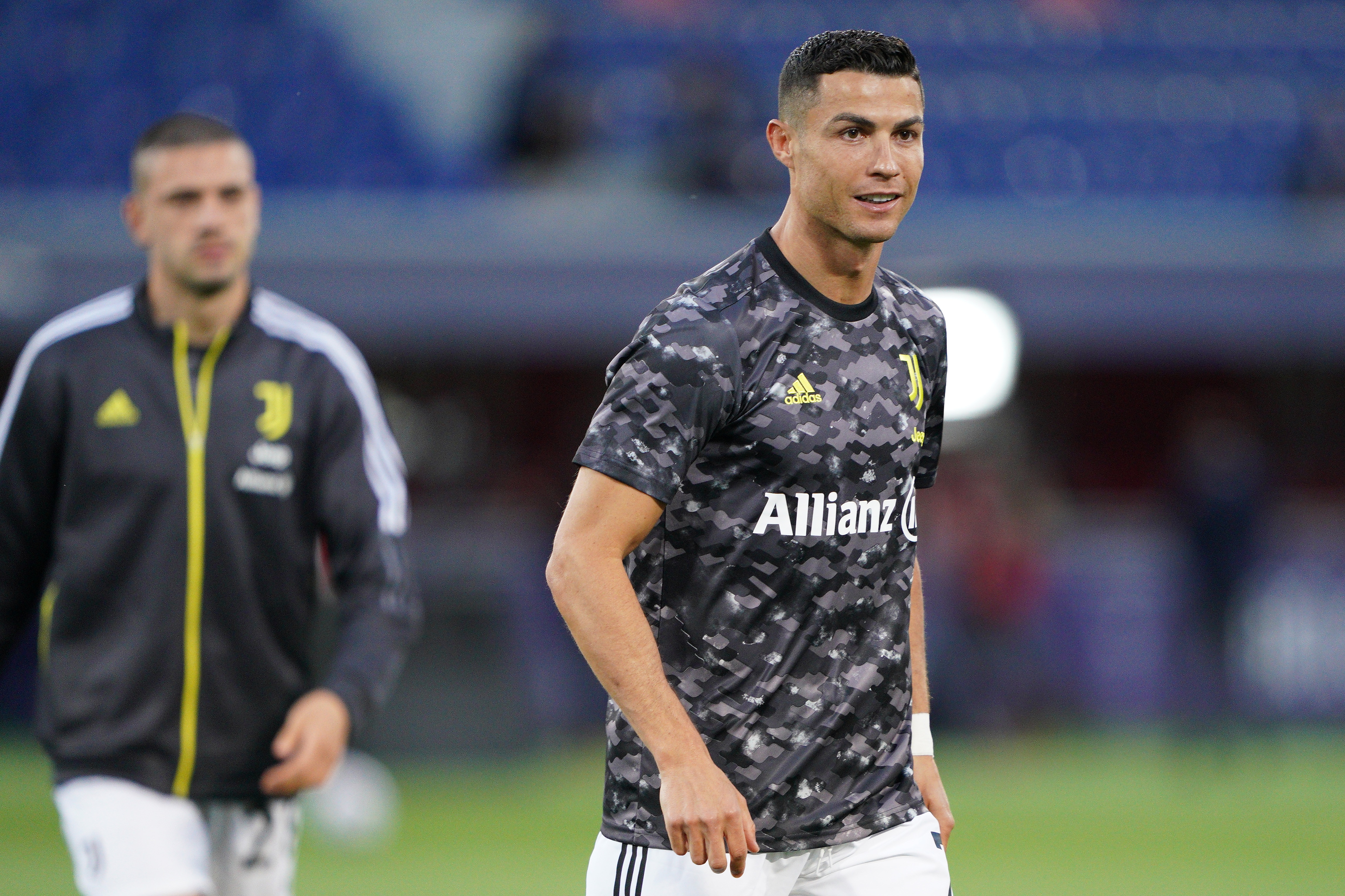 BOLOGNA, ITALY - MAY 23: Cristiano Ronaldo of Juventus FC looks on prior to the Serie A match between Bologna FC and Juventus at Stadio Renato Dall'Ara on May 23, 2021 in Bologna, Italy. (Photo by Danilo Di Giovanni/Getty Images)