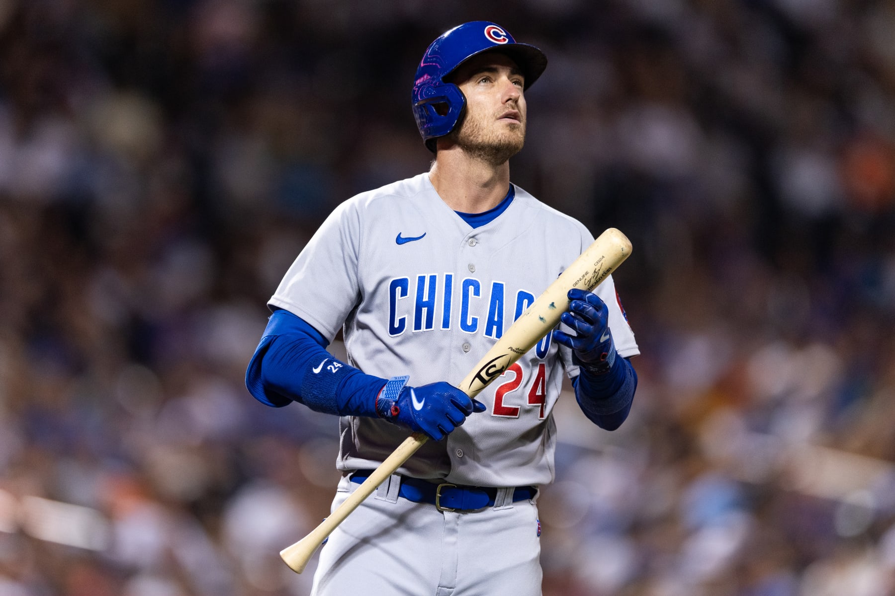 NEW YORK, NEW YORK - AUGUST 08: Cody Bellinger #24 of the Chicago Cubs at bat during the sixth inning of the game against the New York Mets at Citi Field on August 08, 2023 in New York City. (Photo by Dustin Satloff/Getty Images)