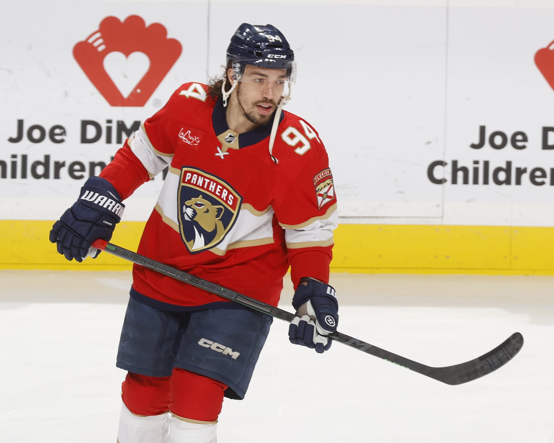 SUNRISE, FL - JANUARY 15: Ryan Lomberg #94 of the Florida Panthers warms up prior to the game against the Anaheim Ducks at the Amerant Bank Arena on January 15, 2024 in Sunrise, Florida. (Photo by Joel Auerbach/Getty Images)